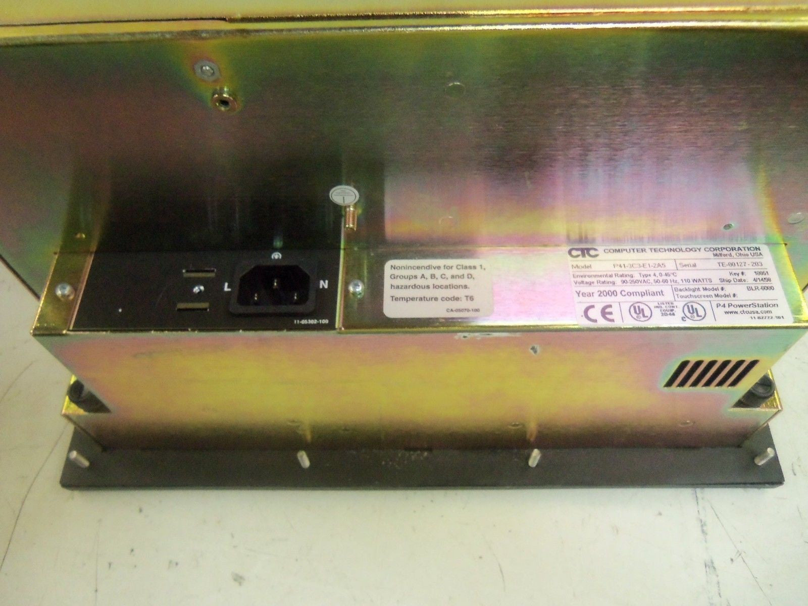 CTC P41-3C3-E1-2A5 NO POWER CORD *USED*
