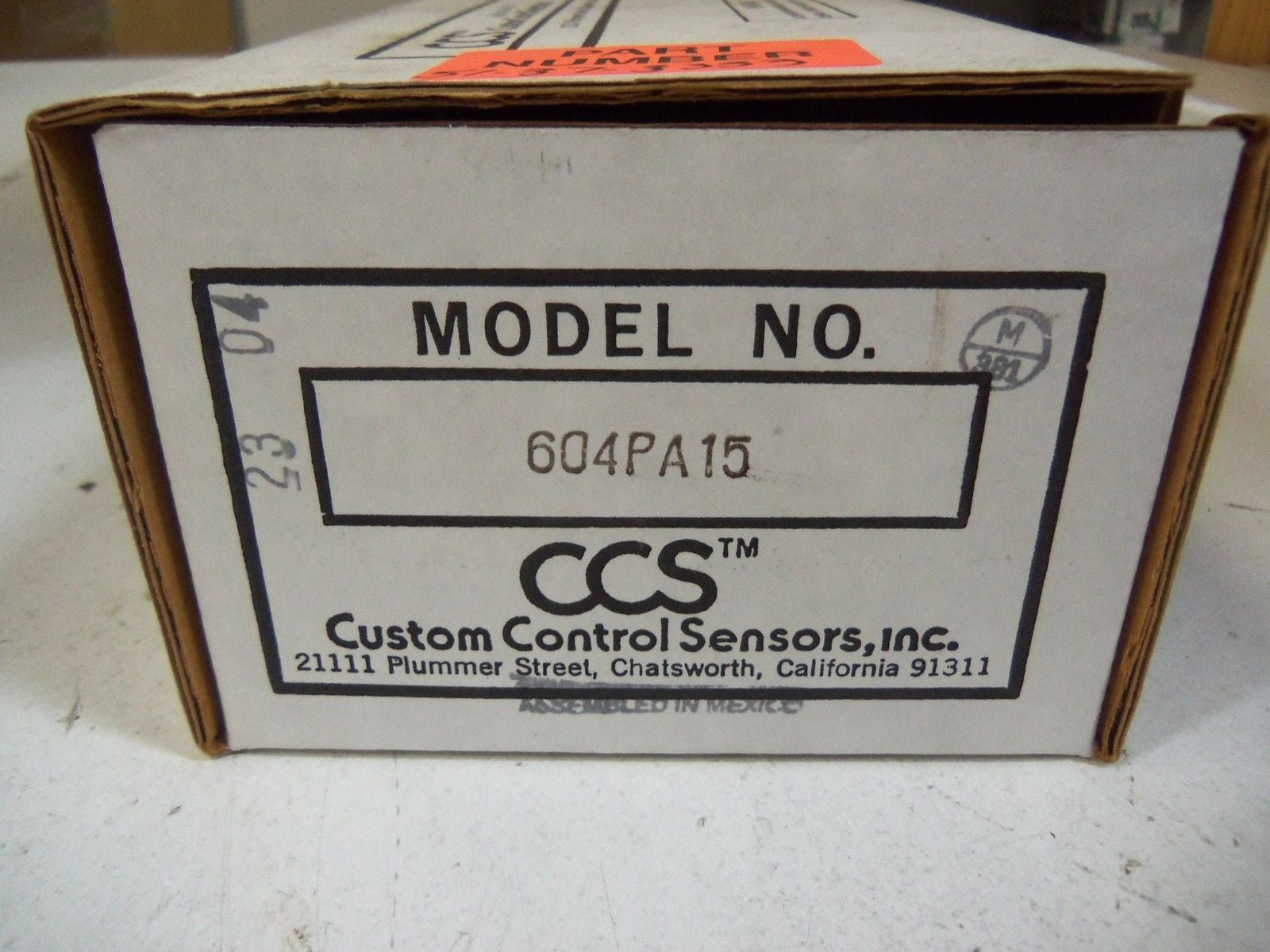 CUSTOM CONTROL SENSORS, INC. 604PA15 *NEW IN BOX*