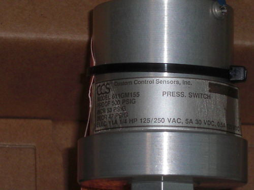CUSTOM CONTROL SENSORS 611GM155 PRESSURE SWITCH *NEW IN BOX*