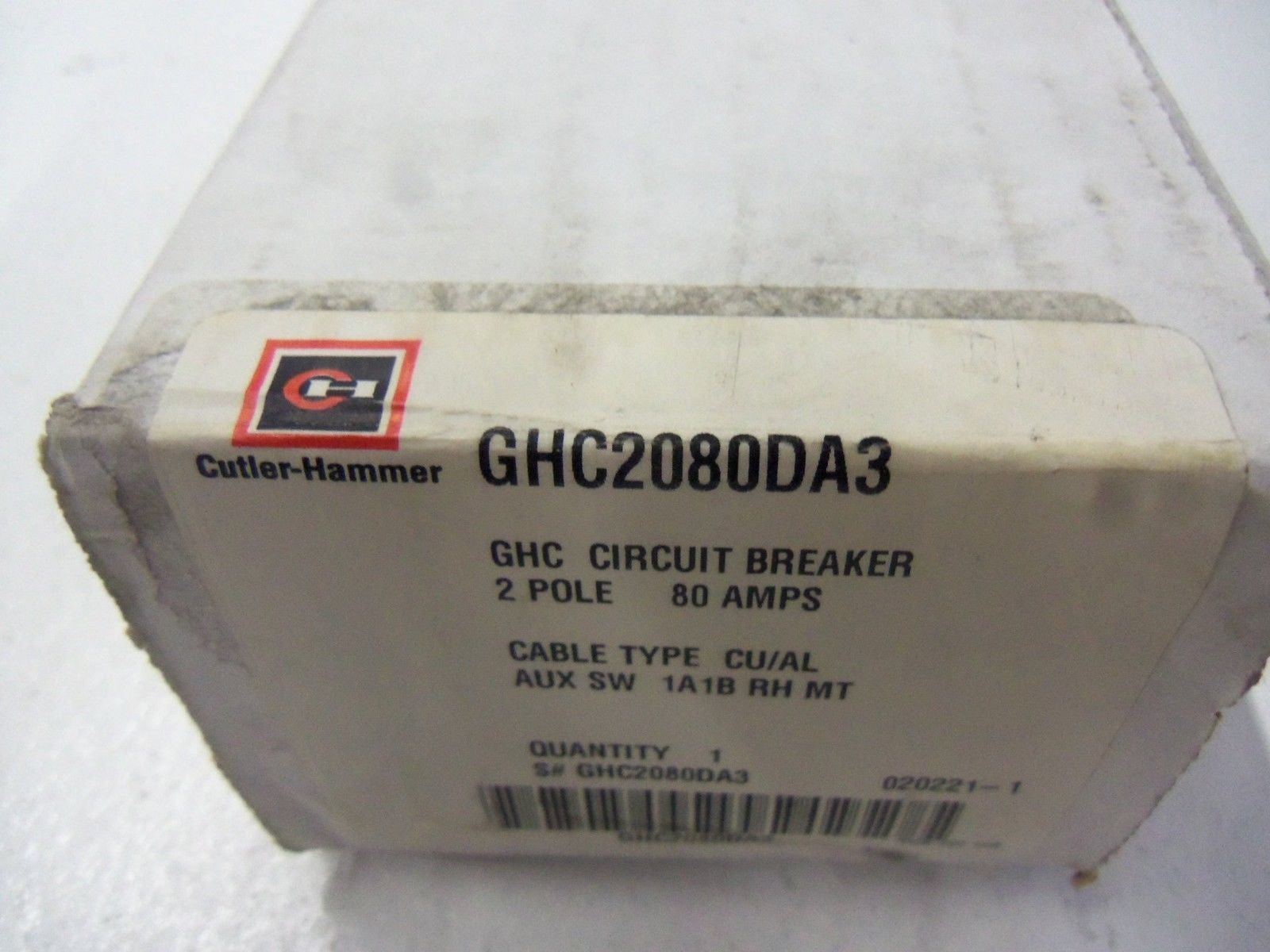 CUTLER HAMMER CIRCUIT BREAKER GHC2080DA3 *NEW IN BOX*
