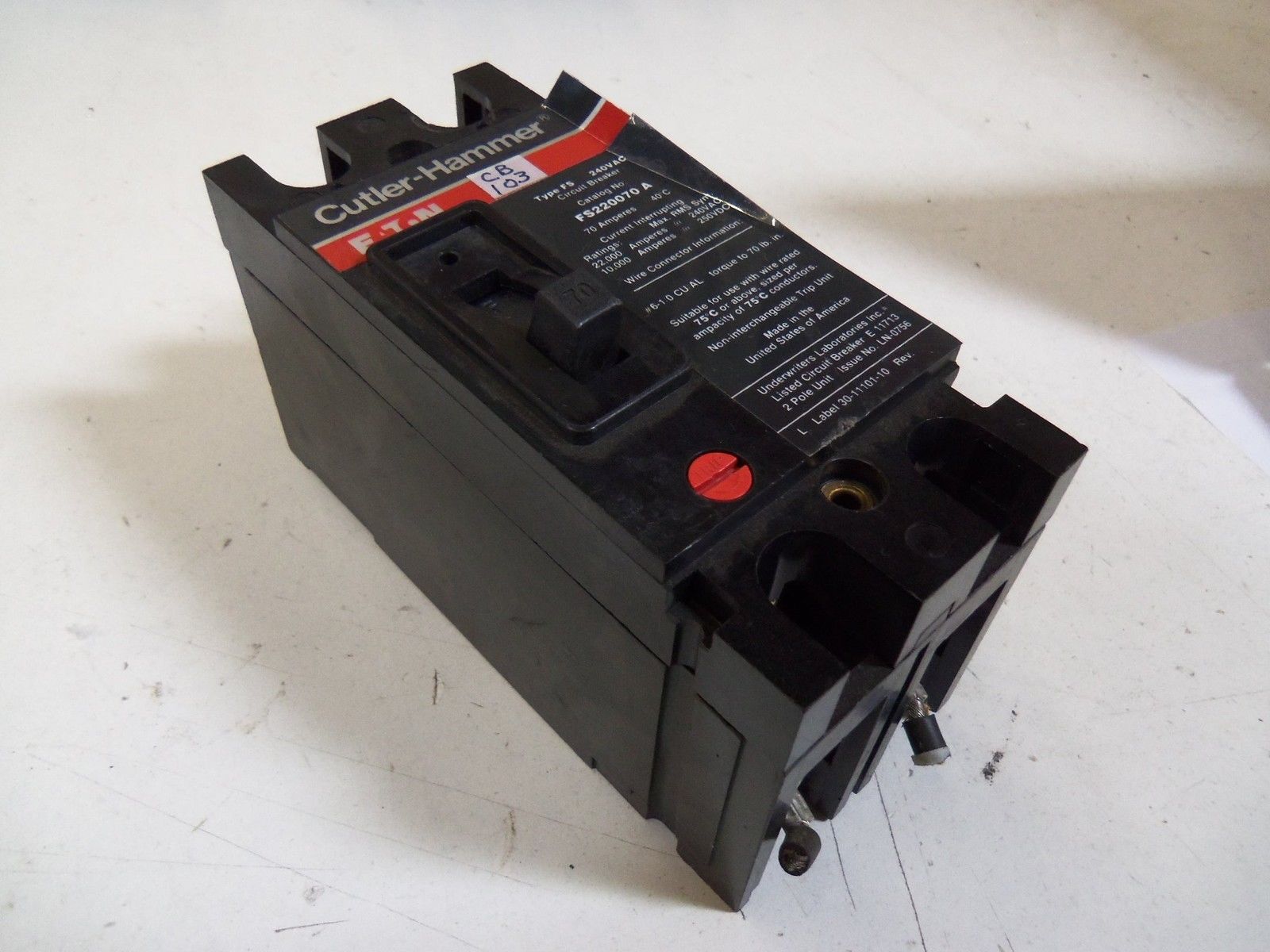 CUTLER HAMMER CIRCUIT BREAKER FS220070 *USED*