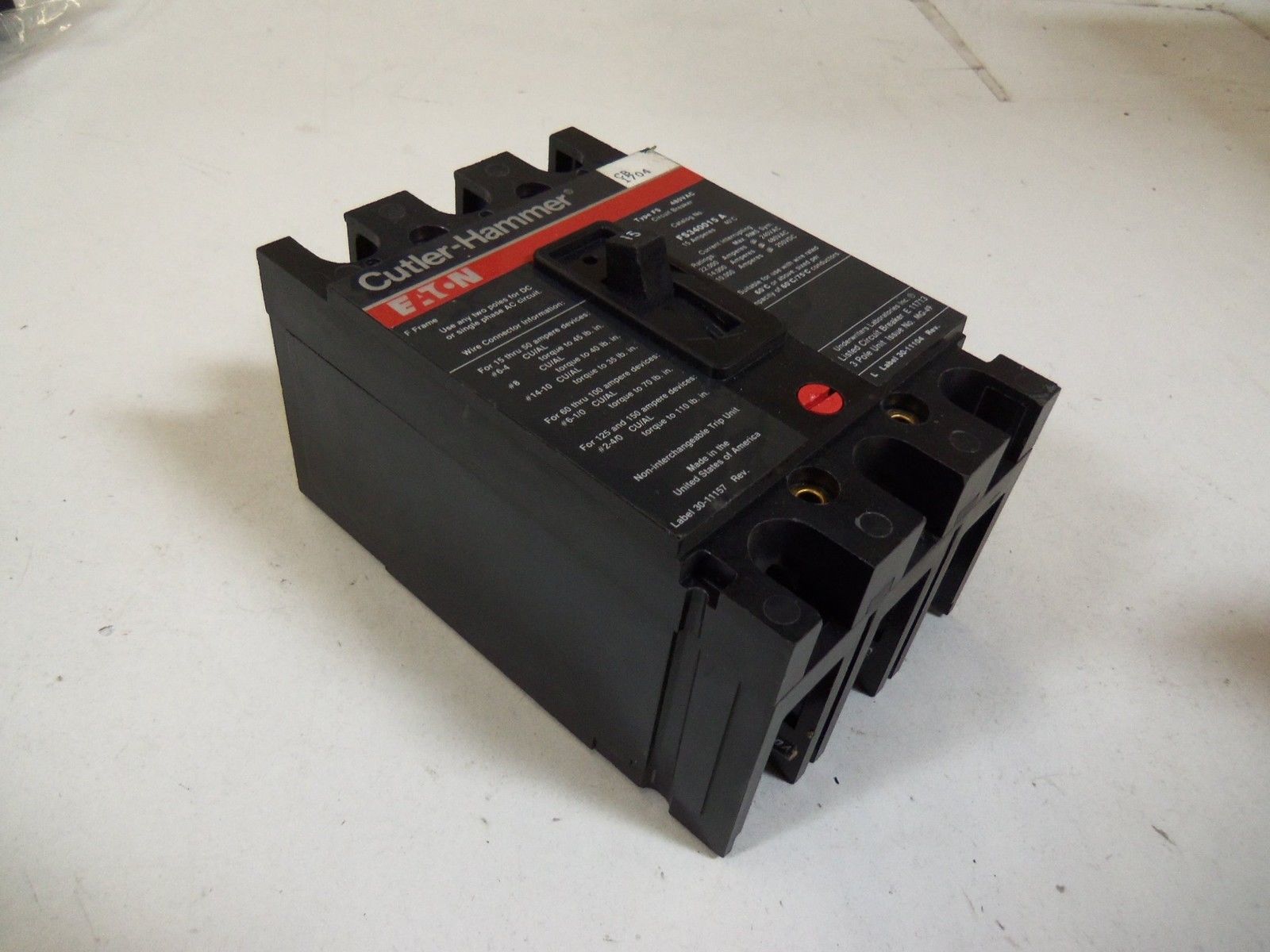 CUTLER HAMMER CIRCUIT BREAKER FS340015 *USED*