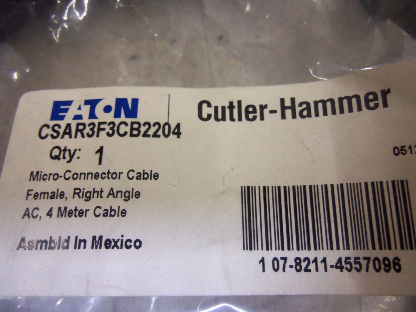 CUTLER HAMMER CSAR3F3CB2204 MICRO-CONNECTOR CABLE *NEW IN FACTORY BAG*