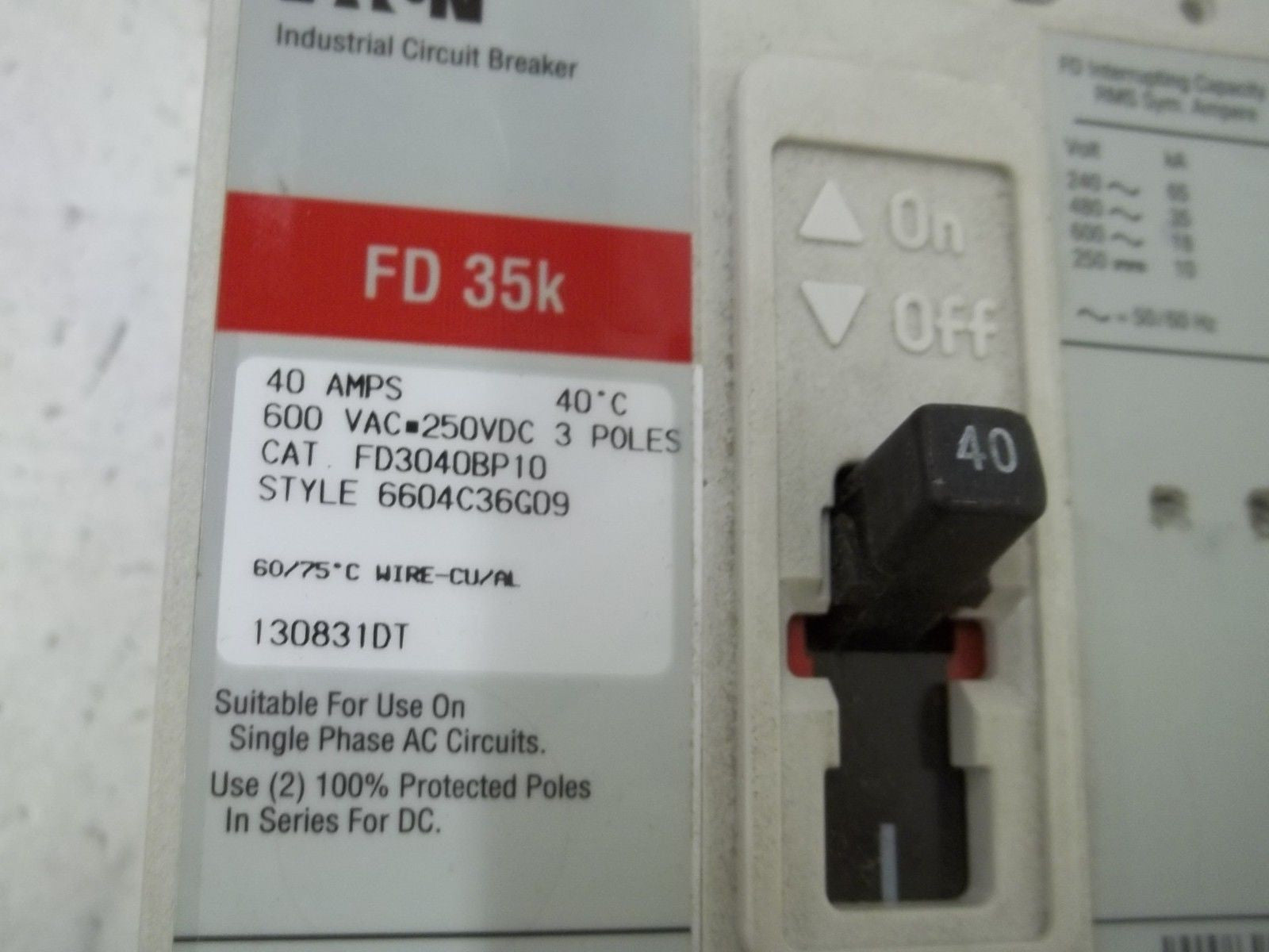 CUTLER HAMMER FD3040BP10 *USED*