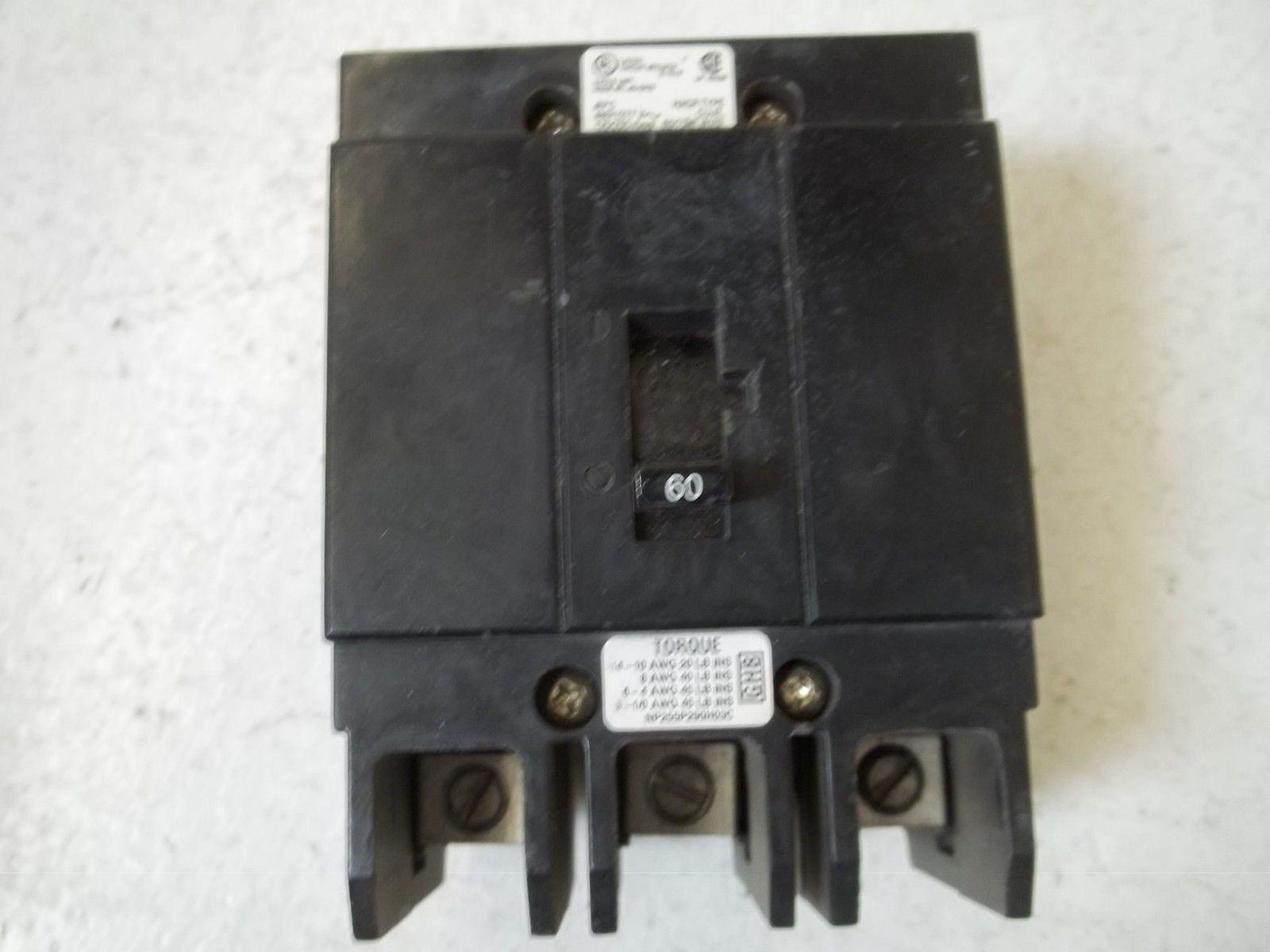 CUTLER HAMMER GHB3060 CIRCUIT BREAKER *USED*