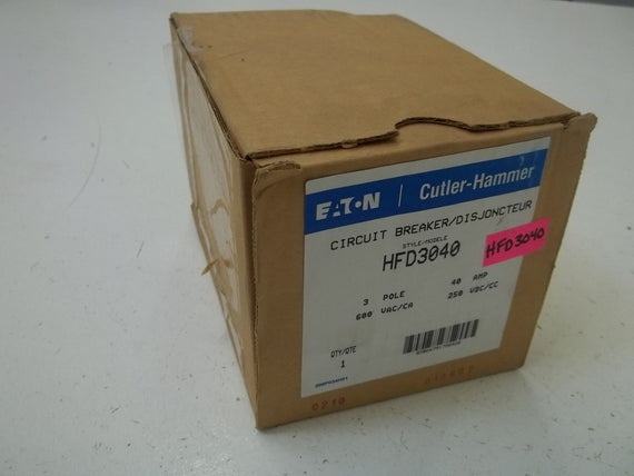 CUTLER HAMMER HFD3040 CIRCUIT BREAKER/ DISJOCTEUR *NEW IN BOX*