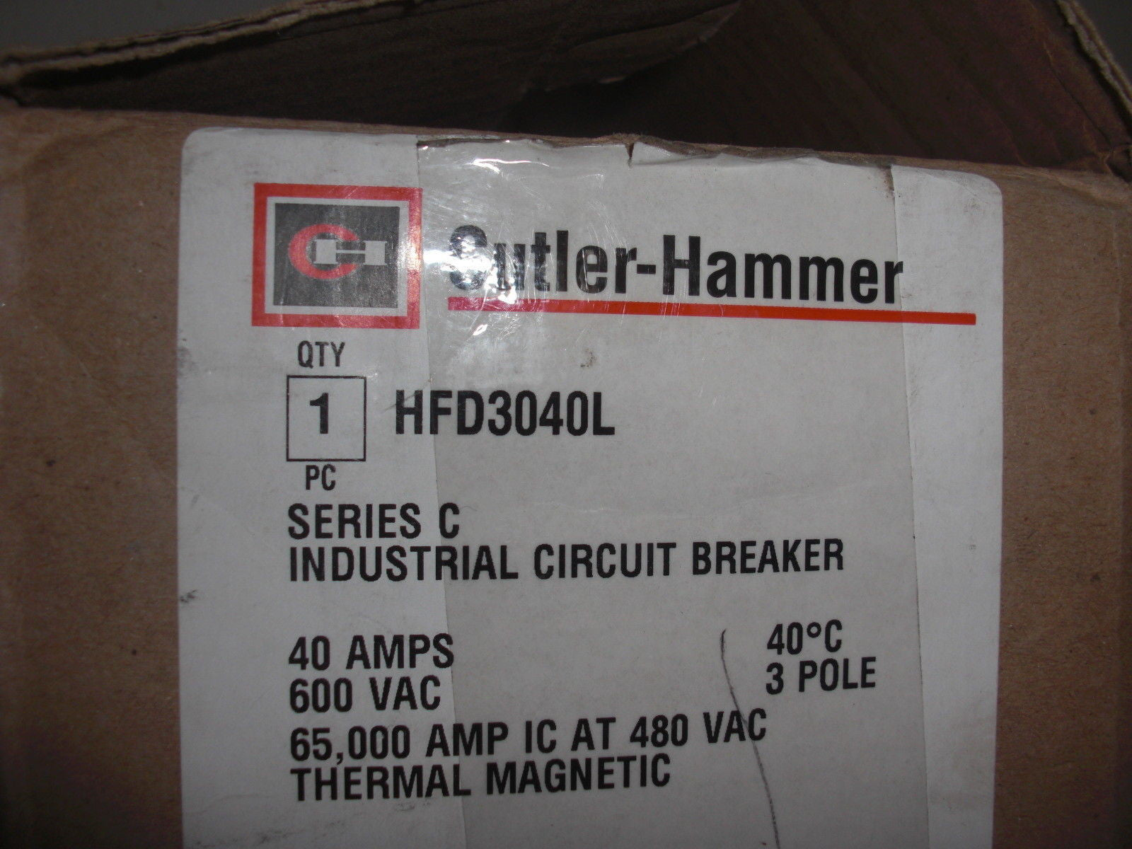 CUTLER-HAMMER HFD3040L 3 POLE 600 VOLT 40 AMP   *NEW IN BOX*