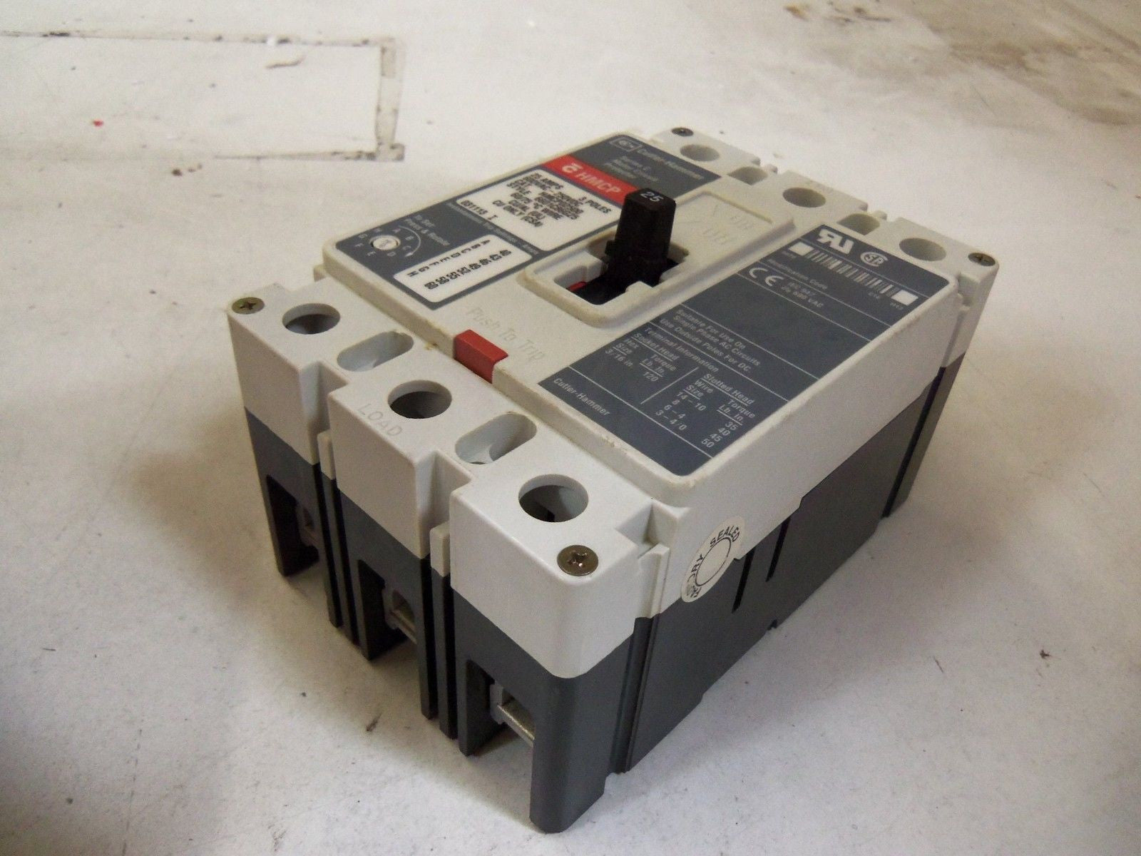 CUTLER HAMMER HMCP025D0 CIRCUIT BREAKER 25A *NEW IN BOX*