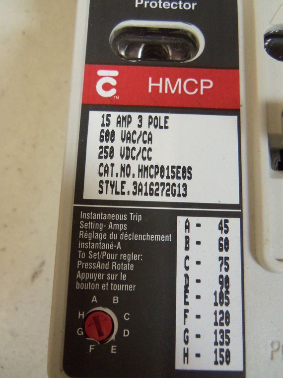 CUTLER HAMMER HMCP015ES MOTOR CIRCUIT PROTECTOR 15A *NEW IN BOX*