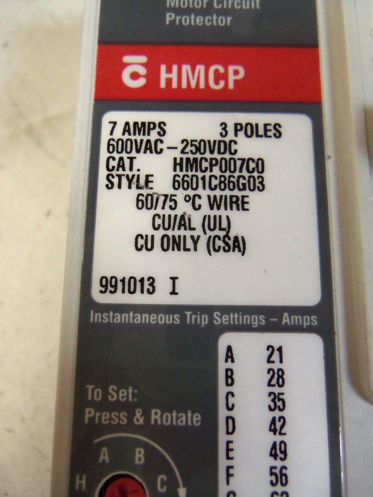 CUTLER HAMMER HMCP007C0 7A *NEW IN BOX*