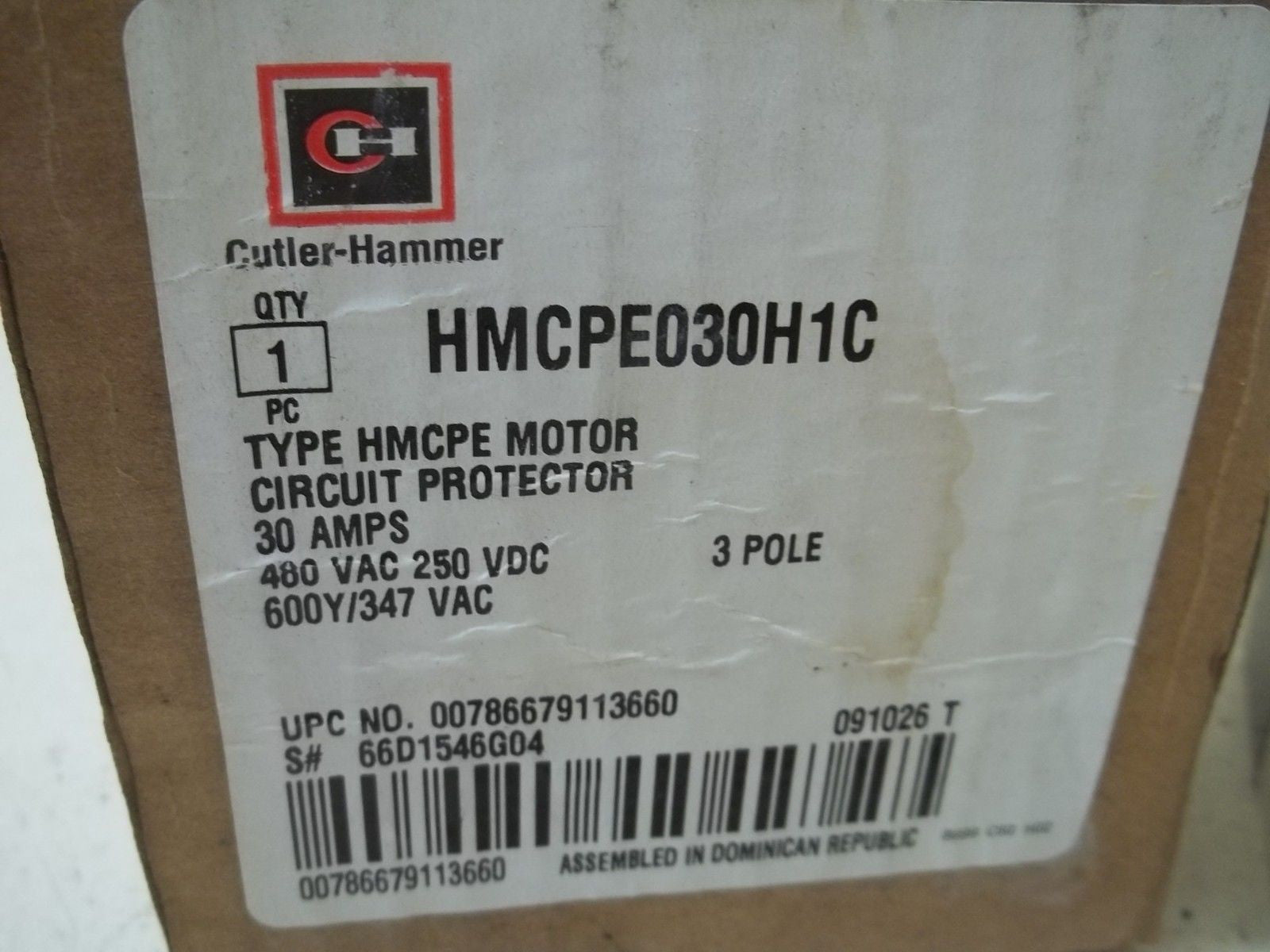 CUTLER HAMMER HMCPE030H1C CIRCUIT BREAKER *NEW IN BOX*