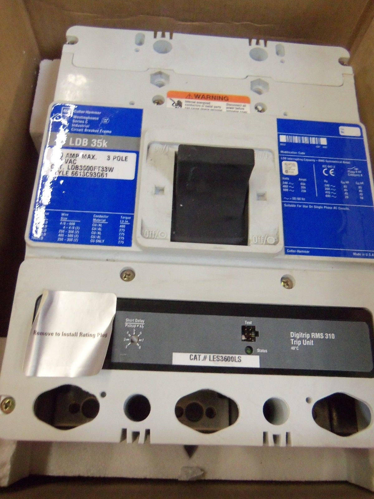 CUTLER HAMMER LBD3600FT33W CIRCUIT BREAKER *NEW IN BOX*