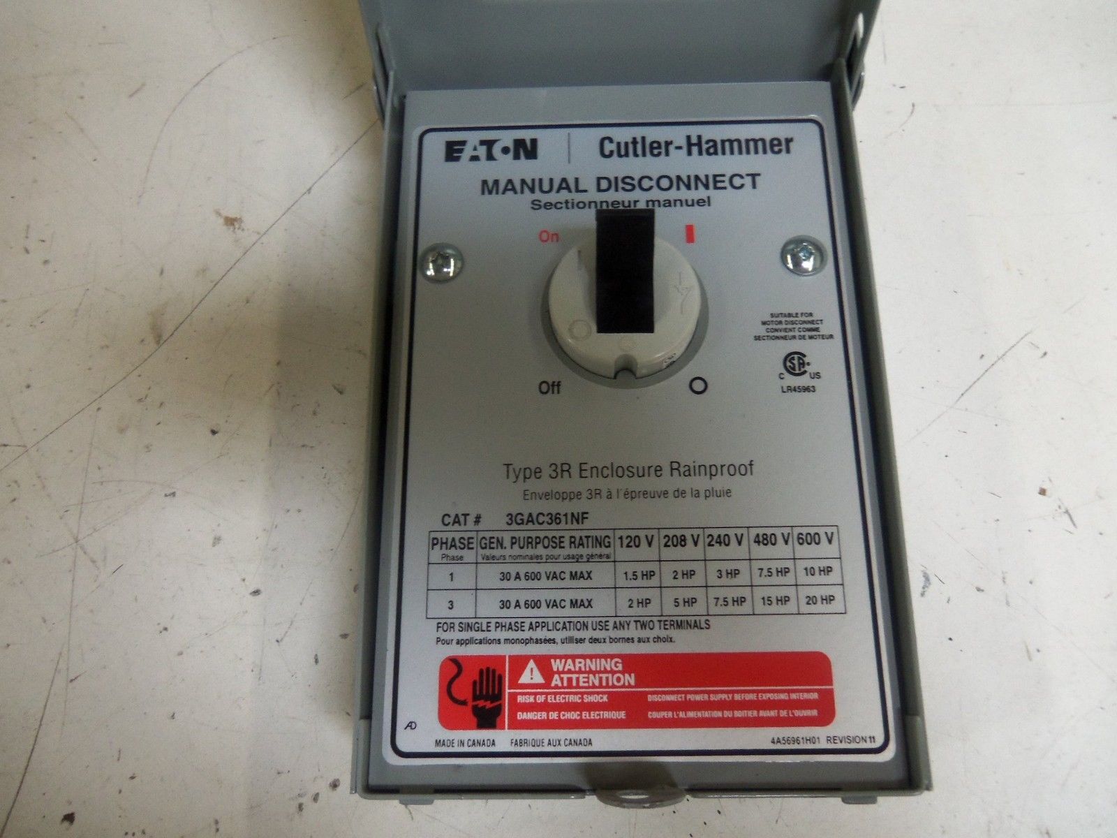 CUTLER HAMMER 3GAC361NF *NEW NO BOX*