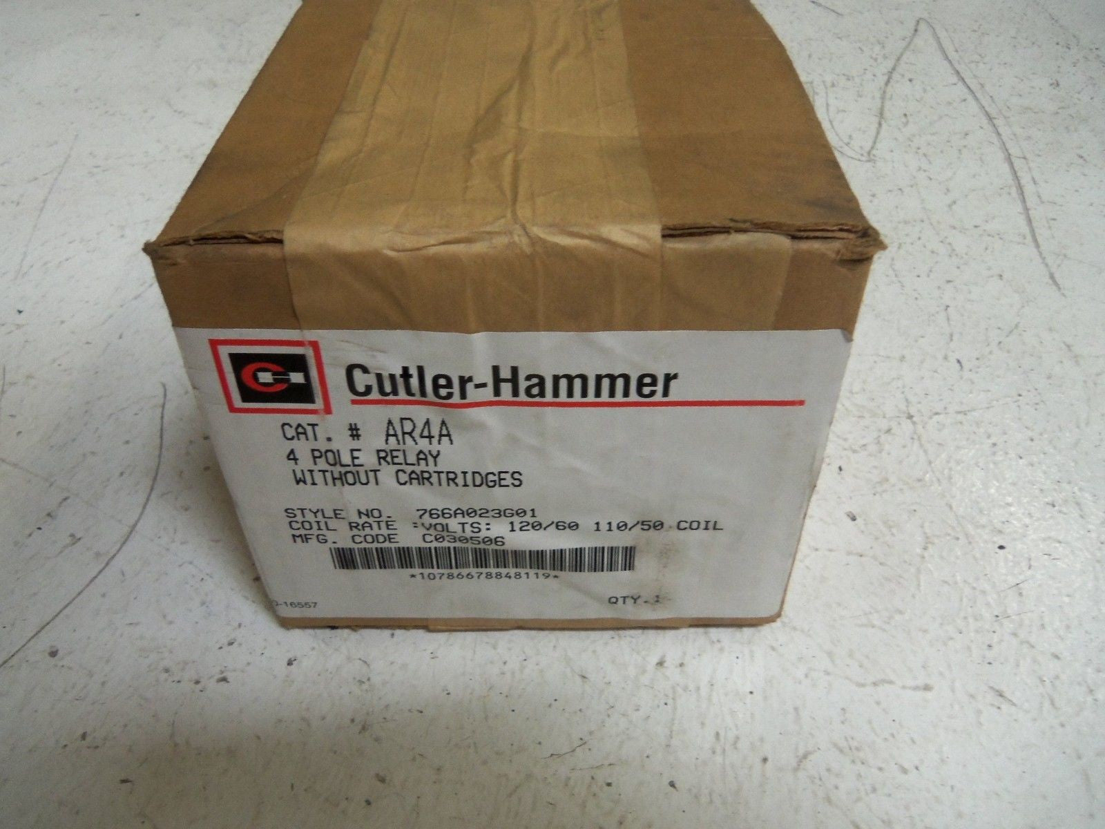 CUTLER HAMMER AR4A RELAY W/O CONTACTS *SEALED*