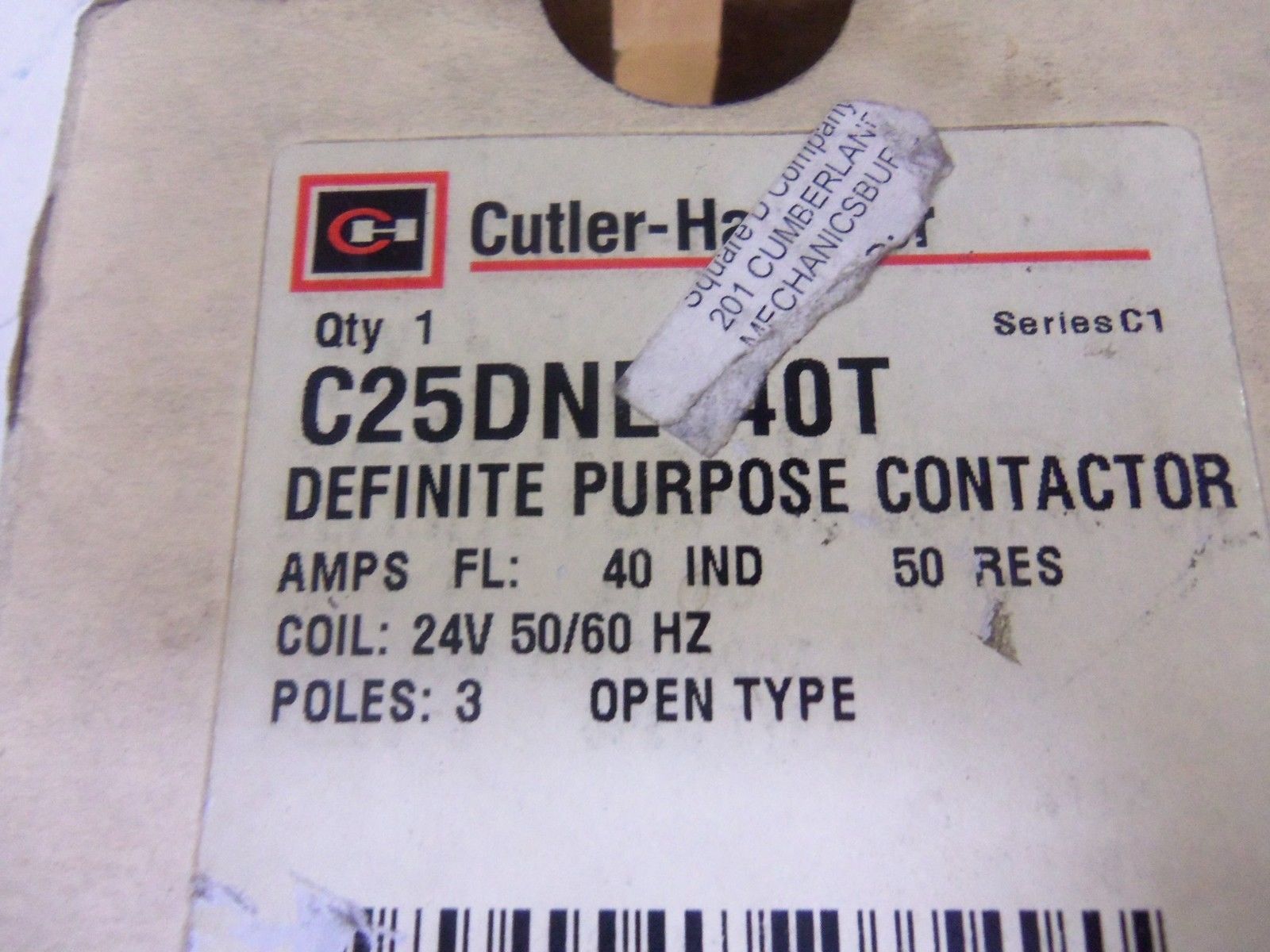 CUTLER HAMMER C25DNE340T DEFINITE PURPOSE CONTACTOR *NEW IN BOX*