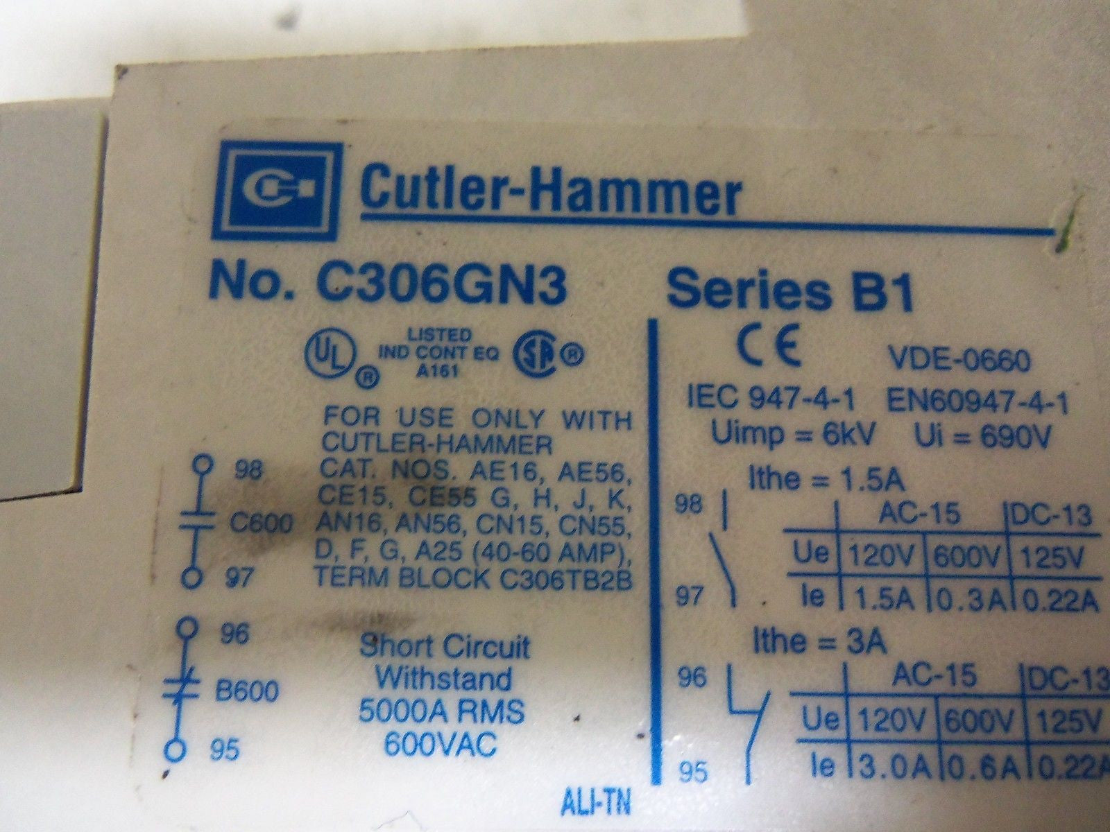 CUTLER HAMMER C306GN3B *NEW IN BOX*