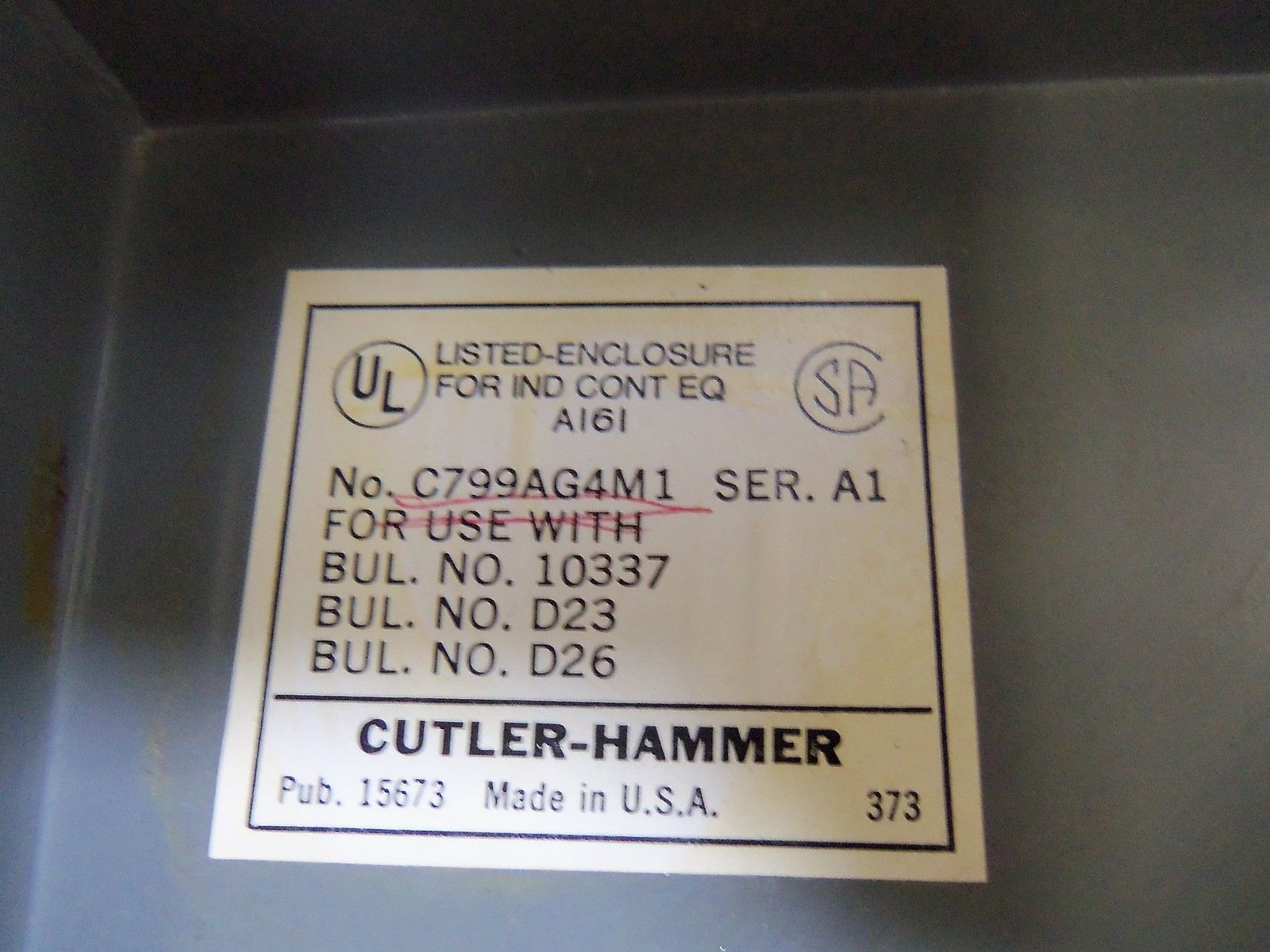 CUTLER HAMMER C799AG4M1 *USED*
