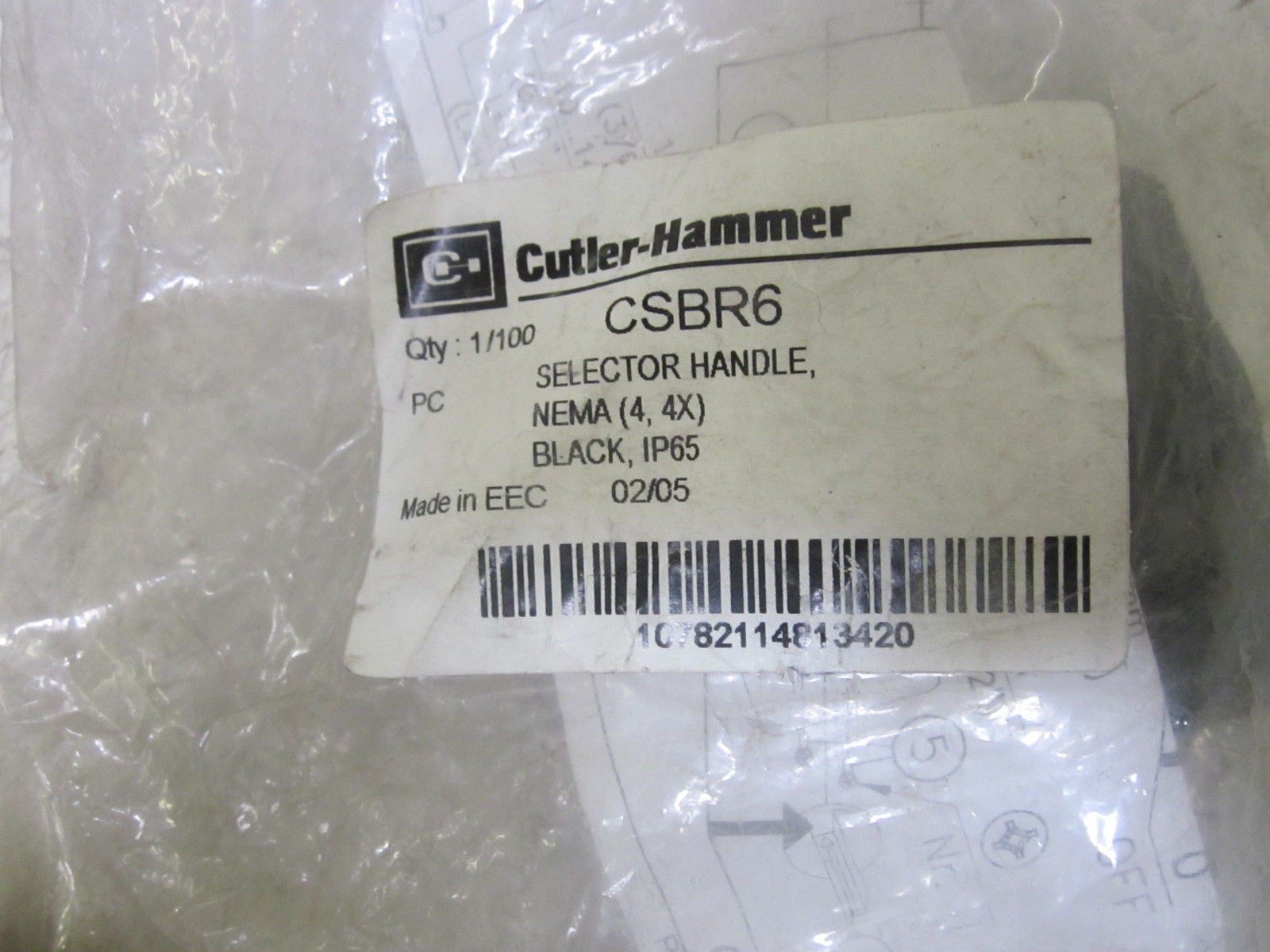CUTLER HAMMER CSBR6 SELECTOR HANDLE *NEW IN A FACTORY BAG*