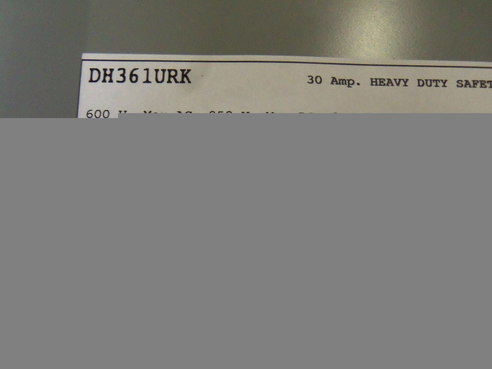 CUTLER HAMMER DH361URK SAFETY SWITCH *NEW IN BOX*