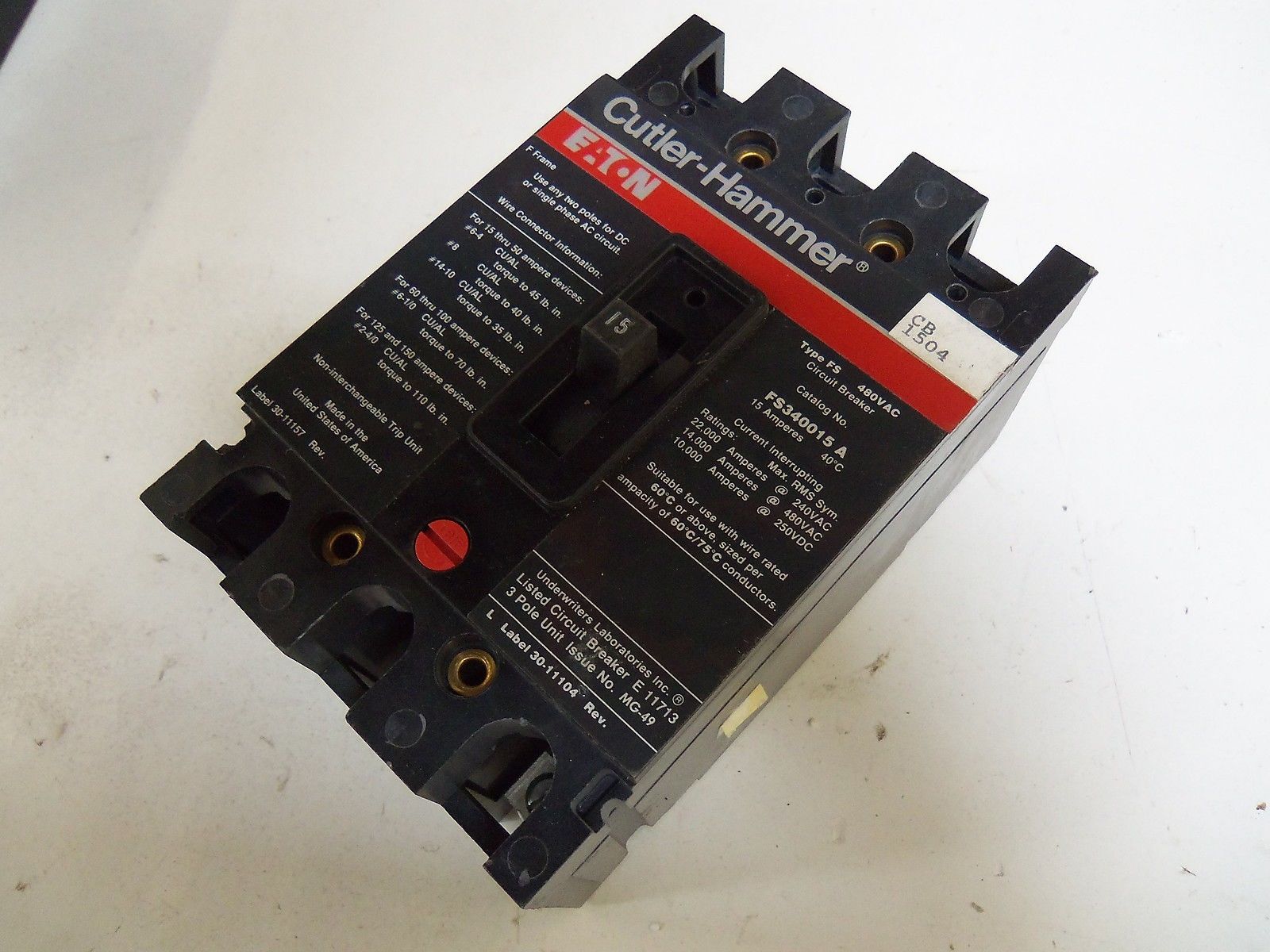 CUTLER HAMMER FS340015A *USED*