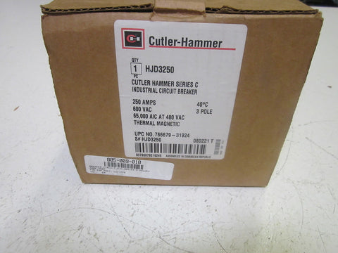 CUTLER HAMMER HJD3250 CIRCUIT BREAKER 250A 600V *NEW IN BOX*