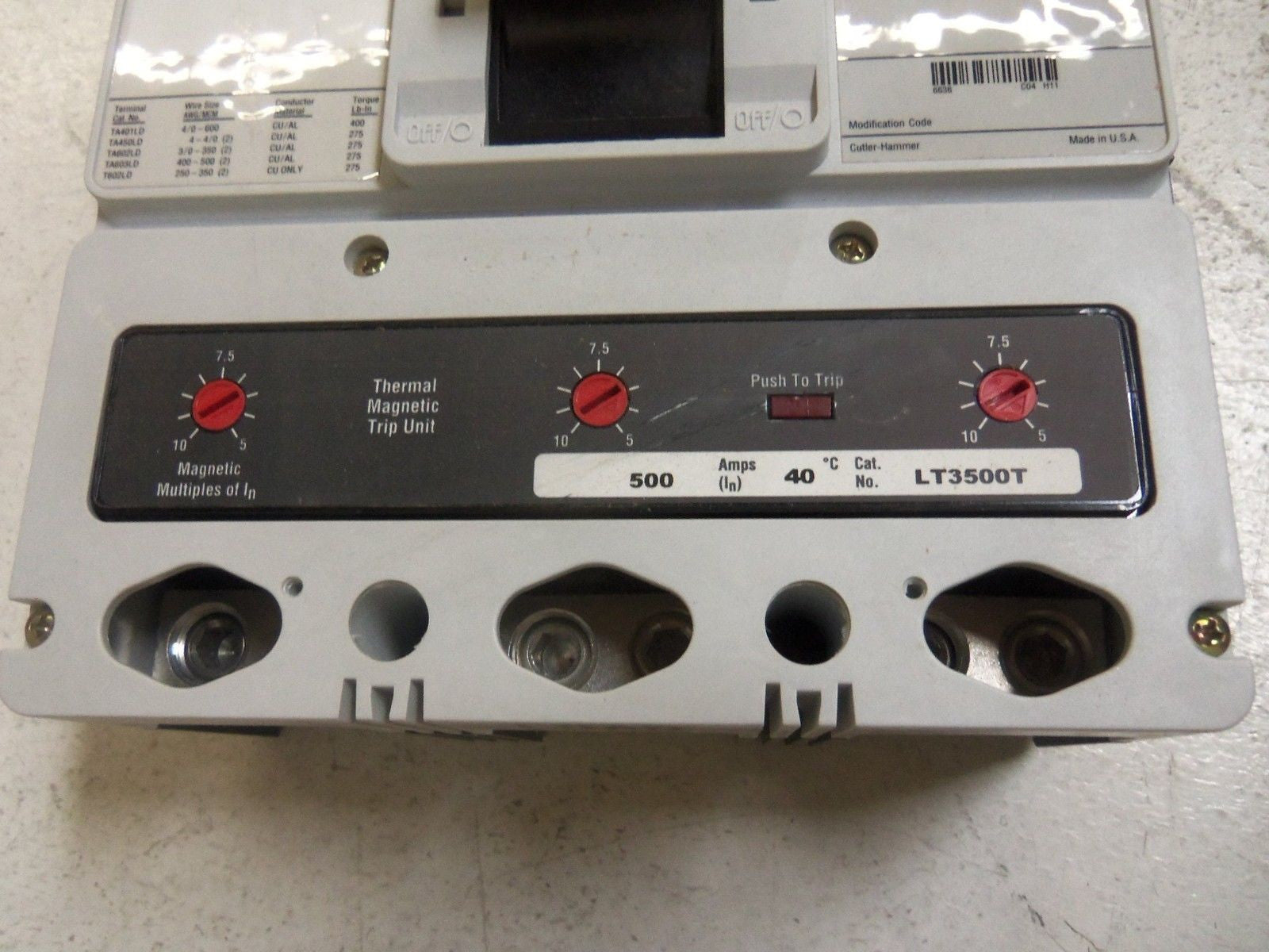 CUTLER HAMMER LD3500A08S18 CIRCUIT BREAKER *NEW IN BOX*