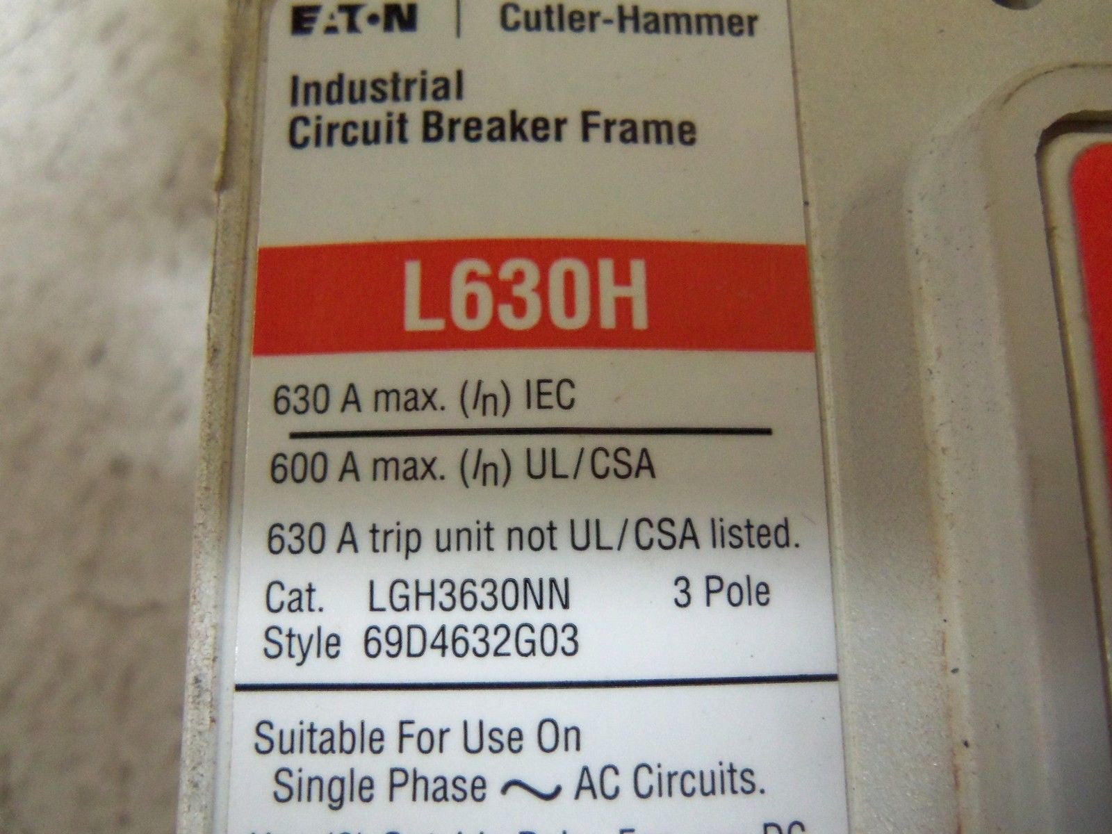 CUTLER HAMMER LGH3630NN *USED*