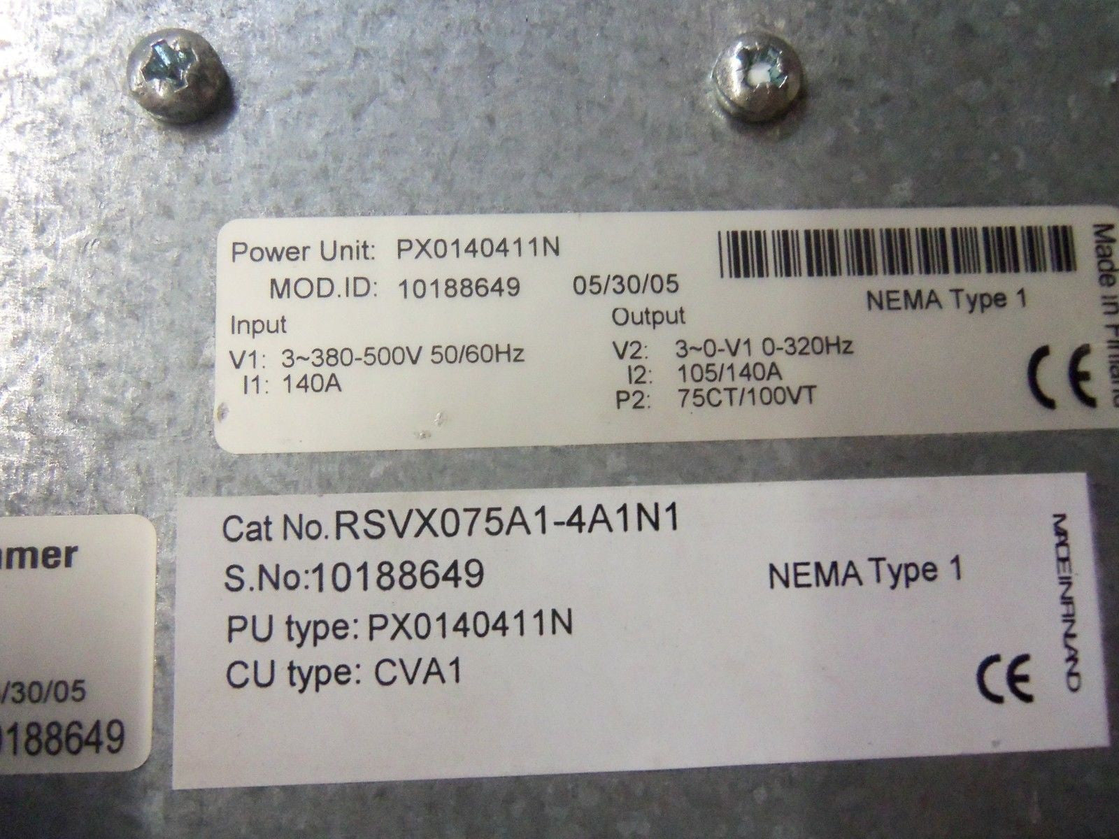CUTLER HAMMER RSVX075A1-4A1N1 DRIVE (AS PICTURED) *USED*