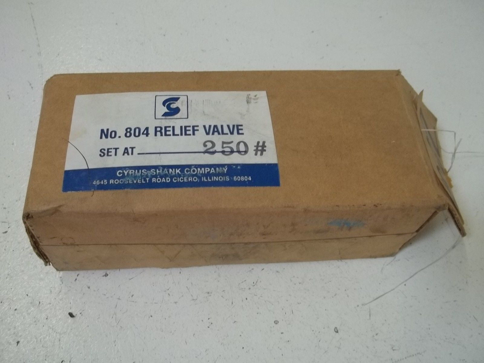 CYRUS SHANK 804 RELIEF VALVE 250# *NEW IN BOX*