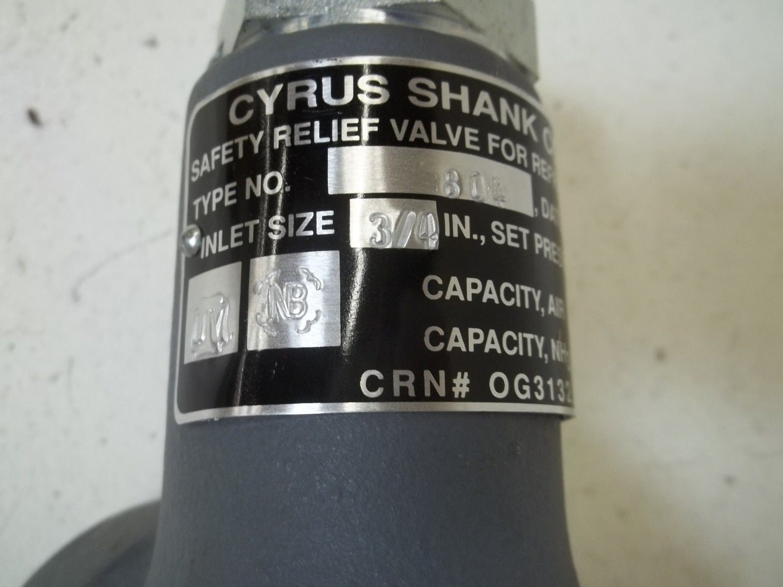 CYRUS SHANK 804 RELIEF VALVE 250# *NEW IN BOX*