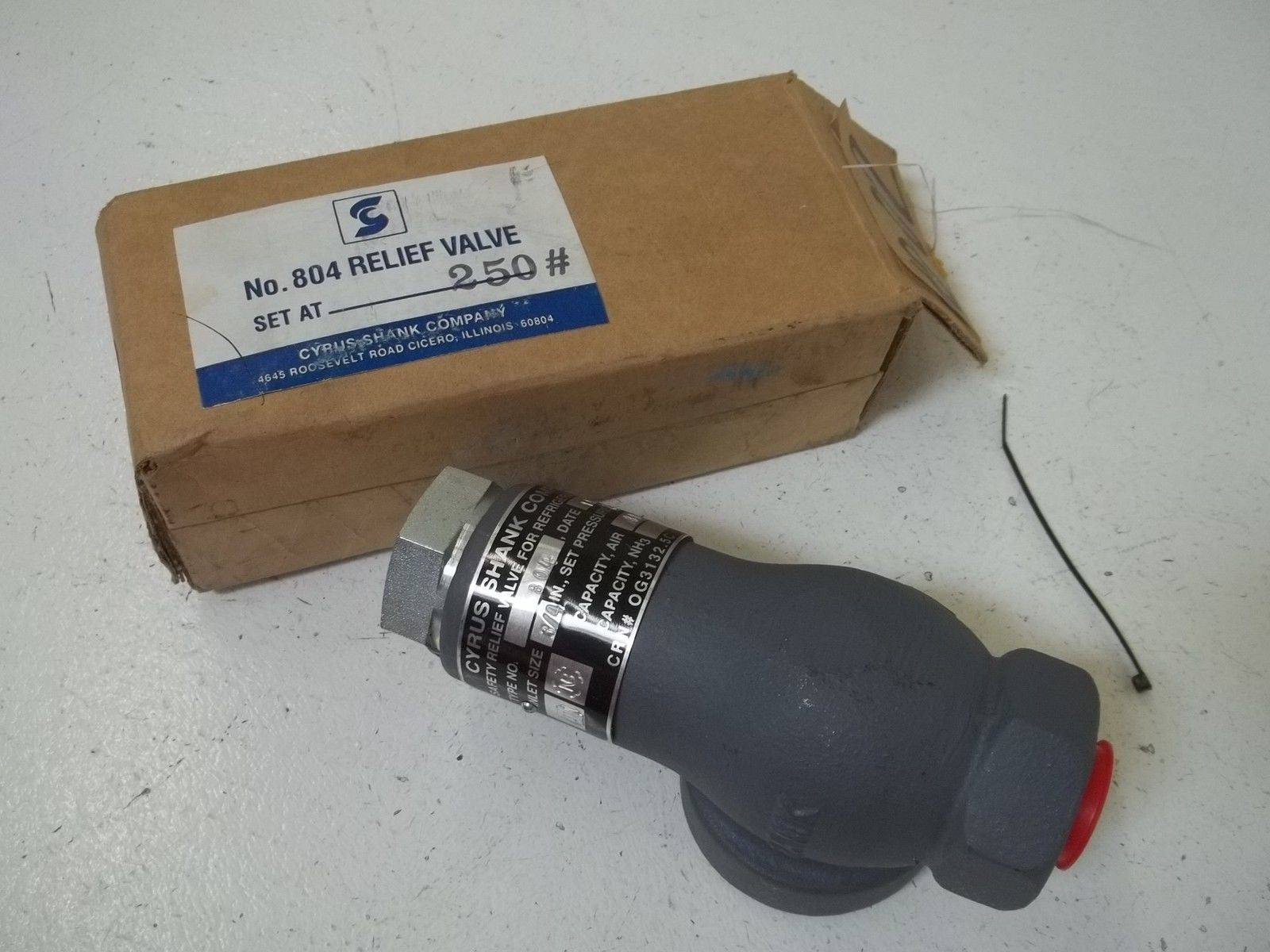 CYRUS SHANK 804 RELIEF VALVE 250# *NEW IN BOX*