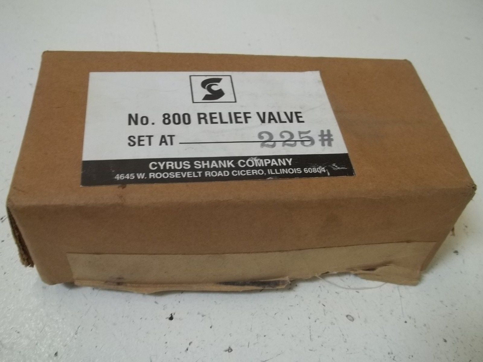 CYRUS SHANK 800 SAFETY RELIEF VALVE 225# *NEW IN BOX*