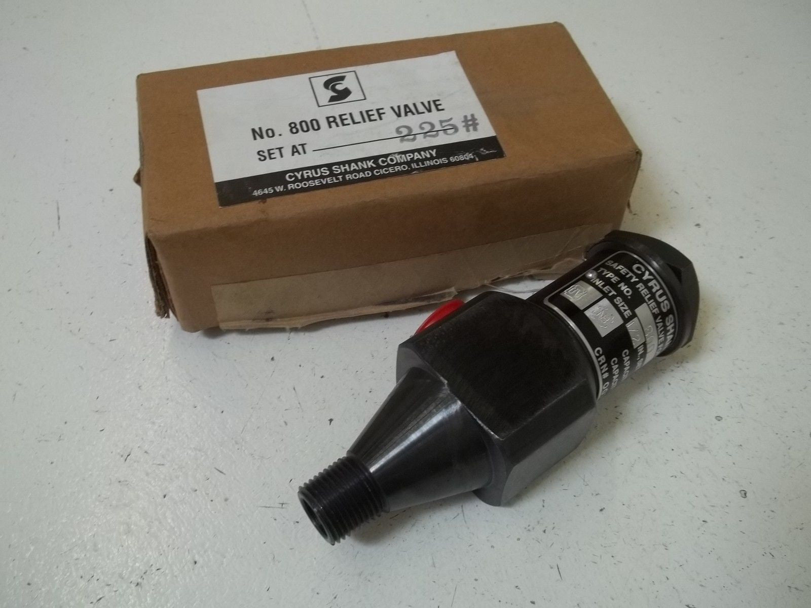 CYRUS SHANK 800 SAFETY RELIEF VALVE 225# *NEW IN BOX*