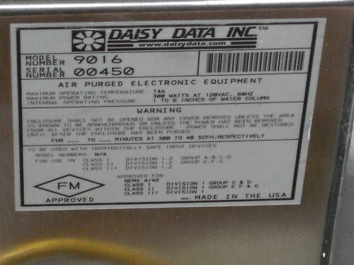 DAISY DATA 9016 AIR PURGED ELECTRONIC EQUIPMENT *USED*