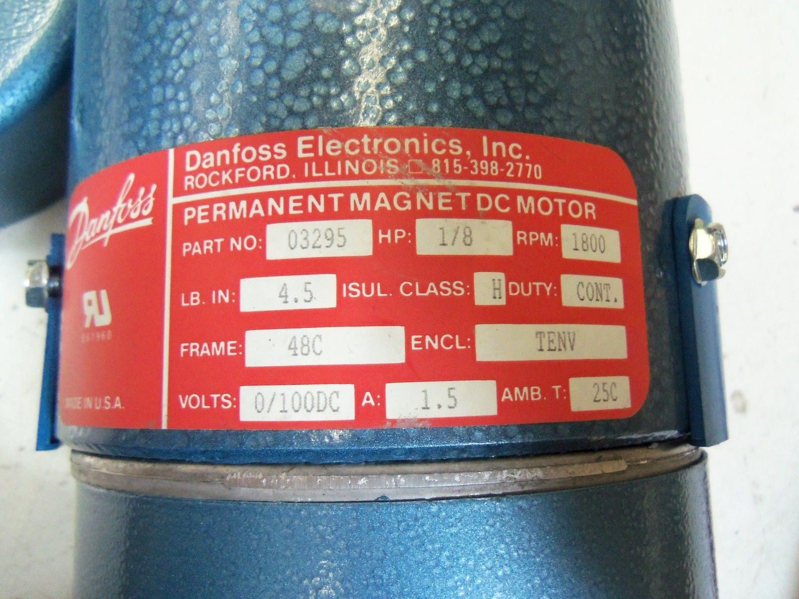 DANFOSS 03295 PERMANENT MAGNET DC MOTOR 1/8 HP 1800 RPM *NEW NO BOX*