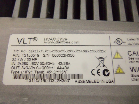 DANFOSS 131L0519 VLT HVAC DRIVE *NEW IN BOX*