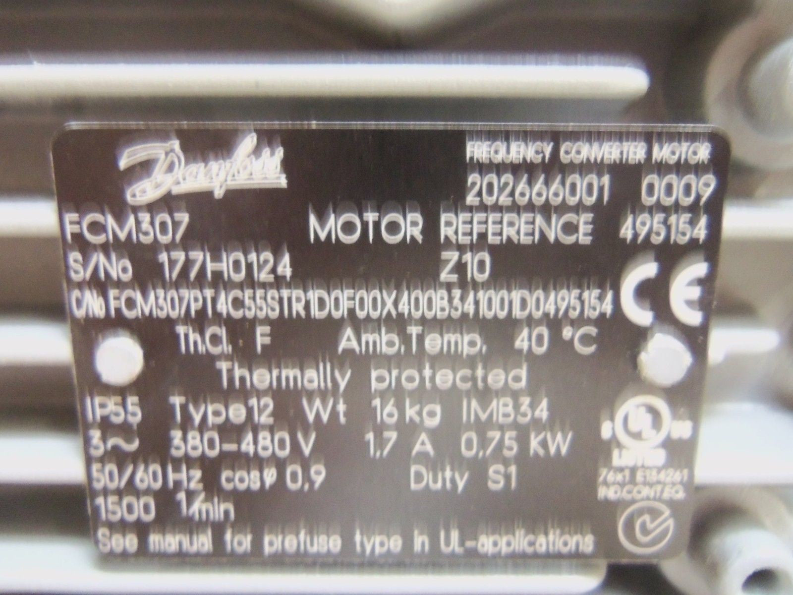 DANFOSS FCM307-P-T4-C55-ST-R1-D0-F00-X-4-00-B34-100-1-D0-495154 MOTOR *USED*