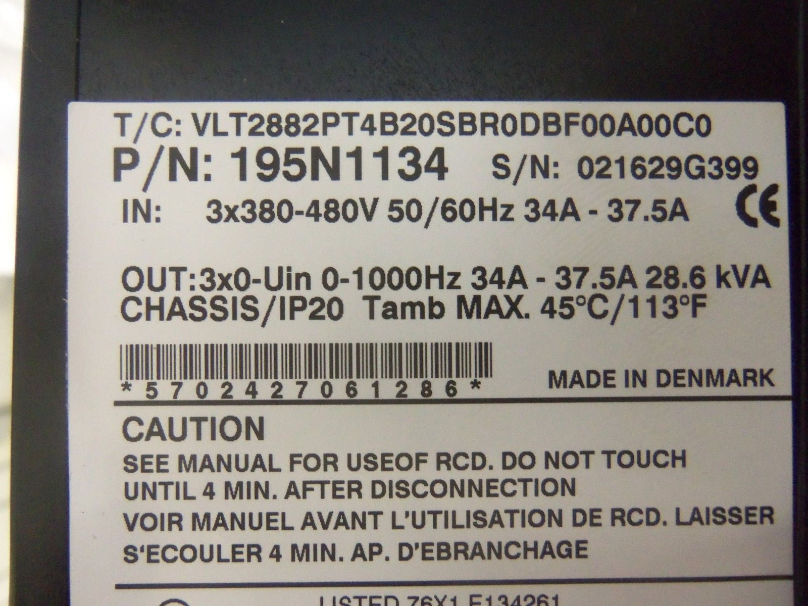 DANFOSS VLT-2800 195N1134 *NEW NO BOX*