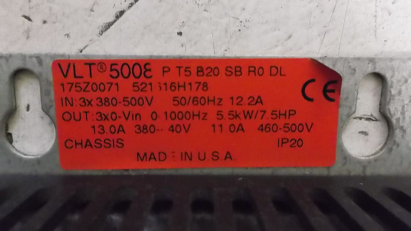 DANFOSS VLT5008PT5B20SBR0DL DRIVE (AS PICTURED) *USED*