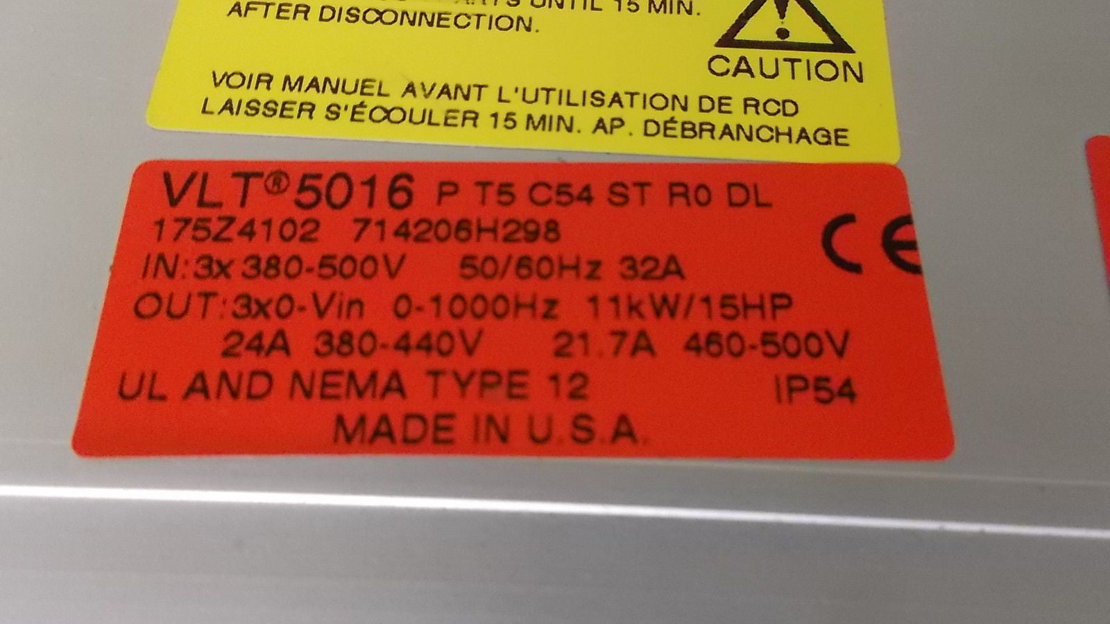 DANFOSS VLT5016PT5C54STR0DL DRIVE *USED*