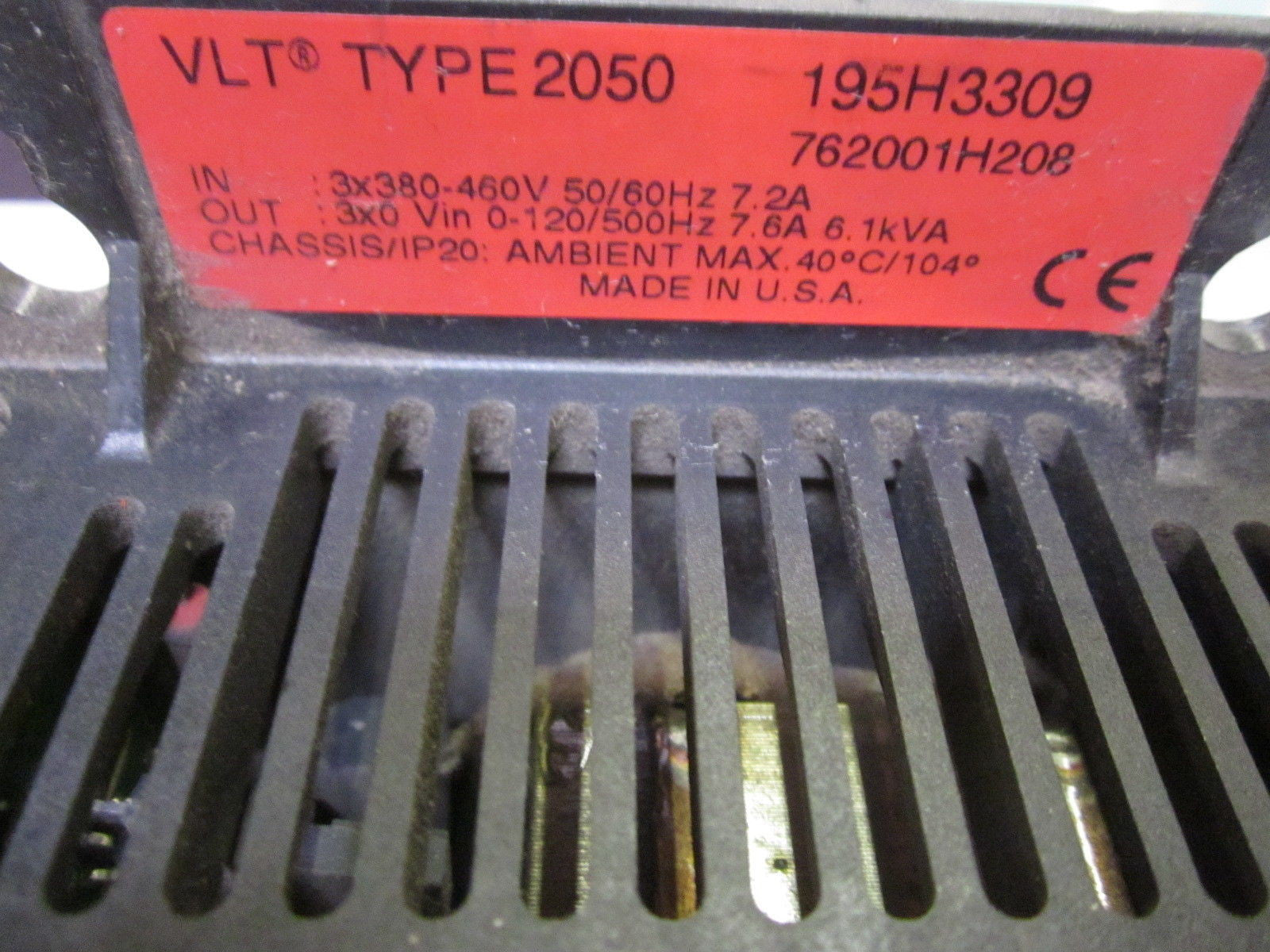 DANFOSS VLT TYPE 2050 460V VARIABLE SPEED DRIVE 195H3309 *USED*