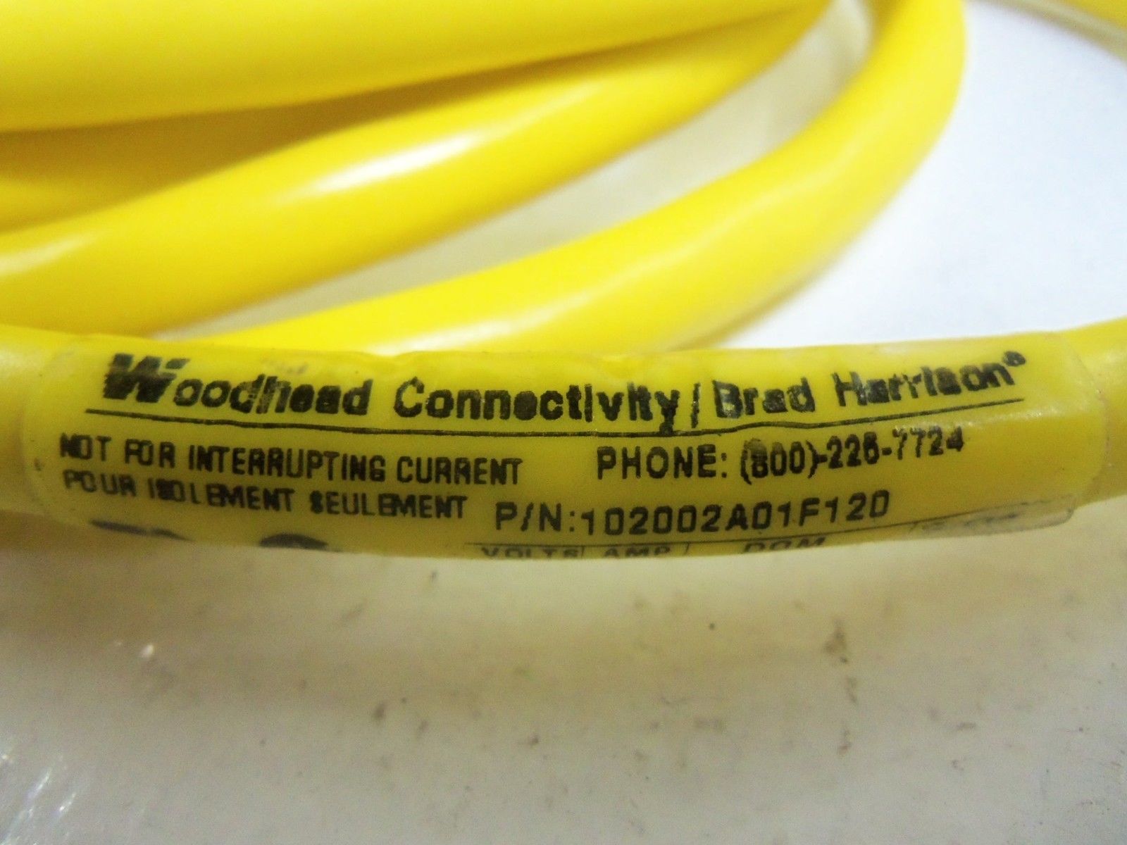 DANIEL WOODHEAD 102002A01F120 CORDSET *USED*