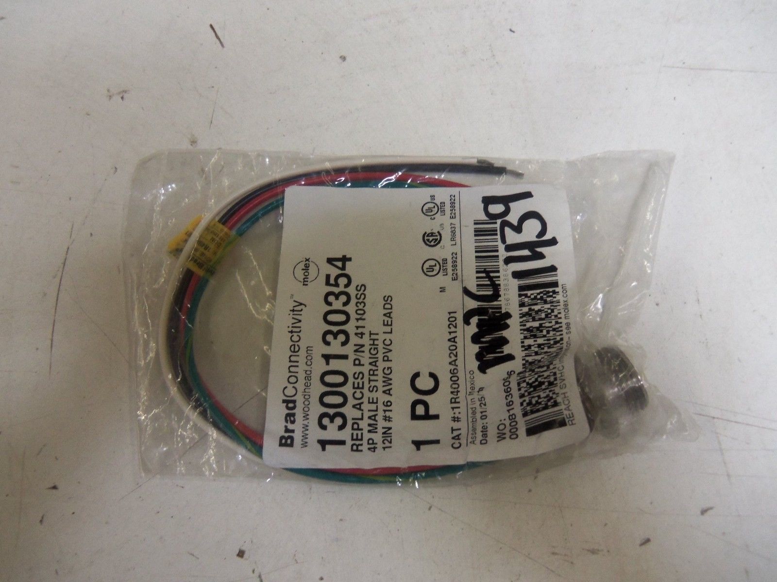DANIEL WOODHEAD 41103SS 1R4006A20A1201 CORDSET *NEW IN FACTORY BAG*