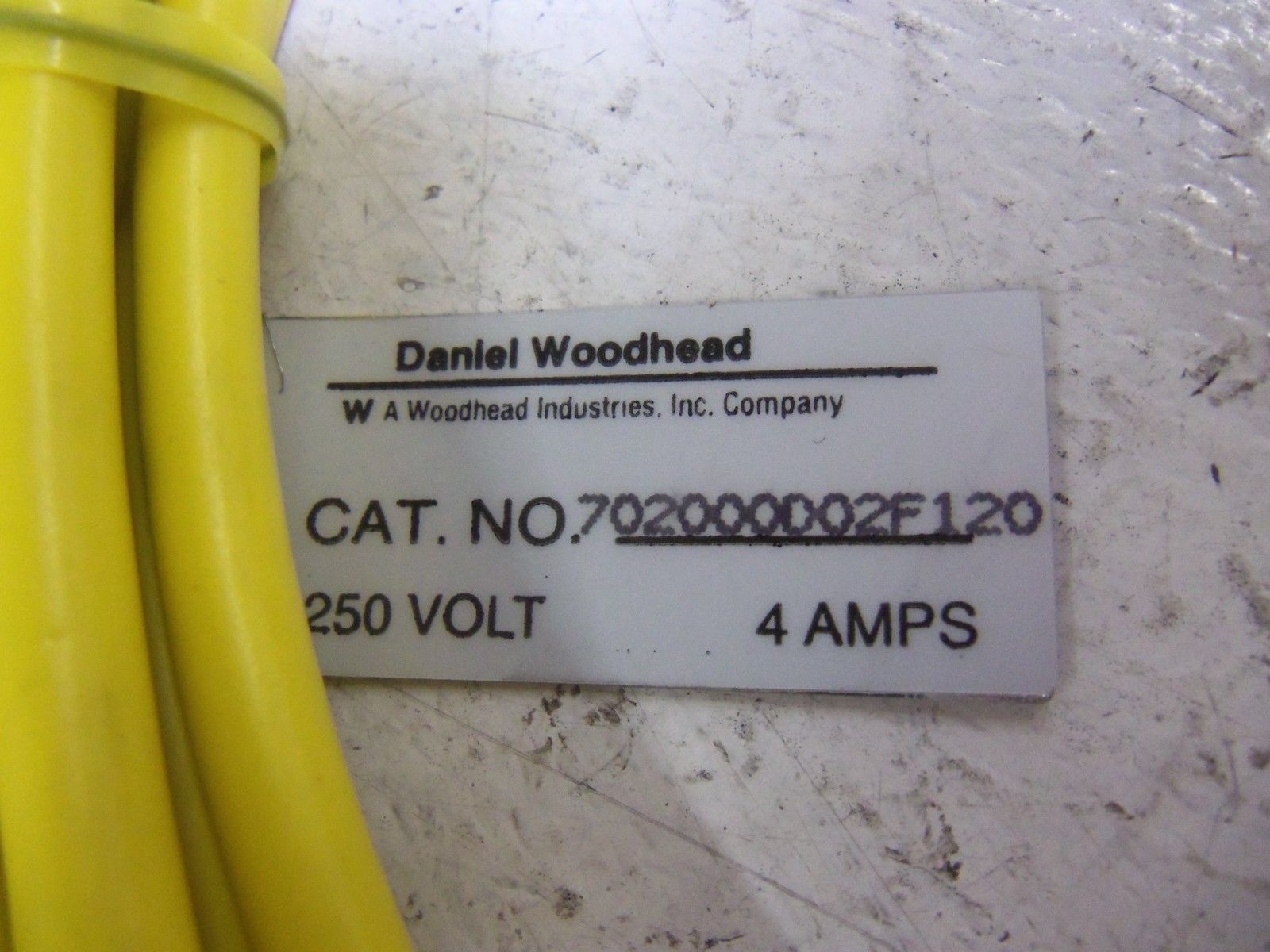 DANIEL WOODHEAD 70034 702000D02F120 CONNECTOR CABLE *NEW NO BOX*