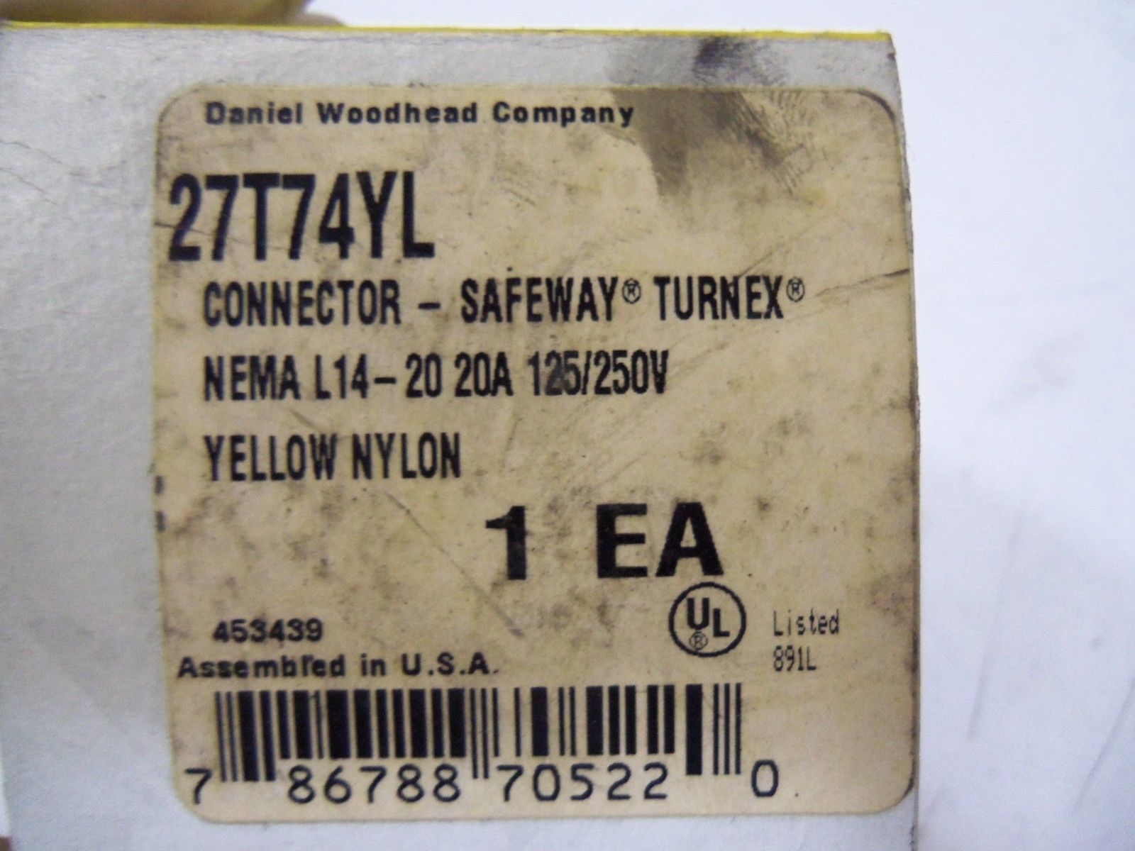 DANIEL WOODHEAD COMPANY 27T74YL *USED*