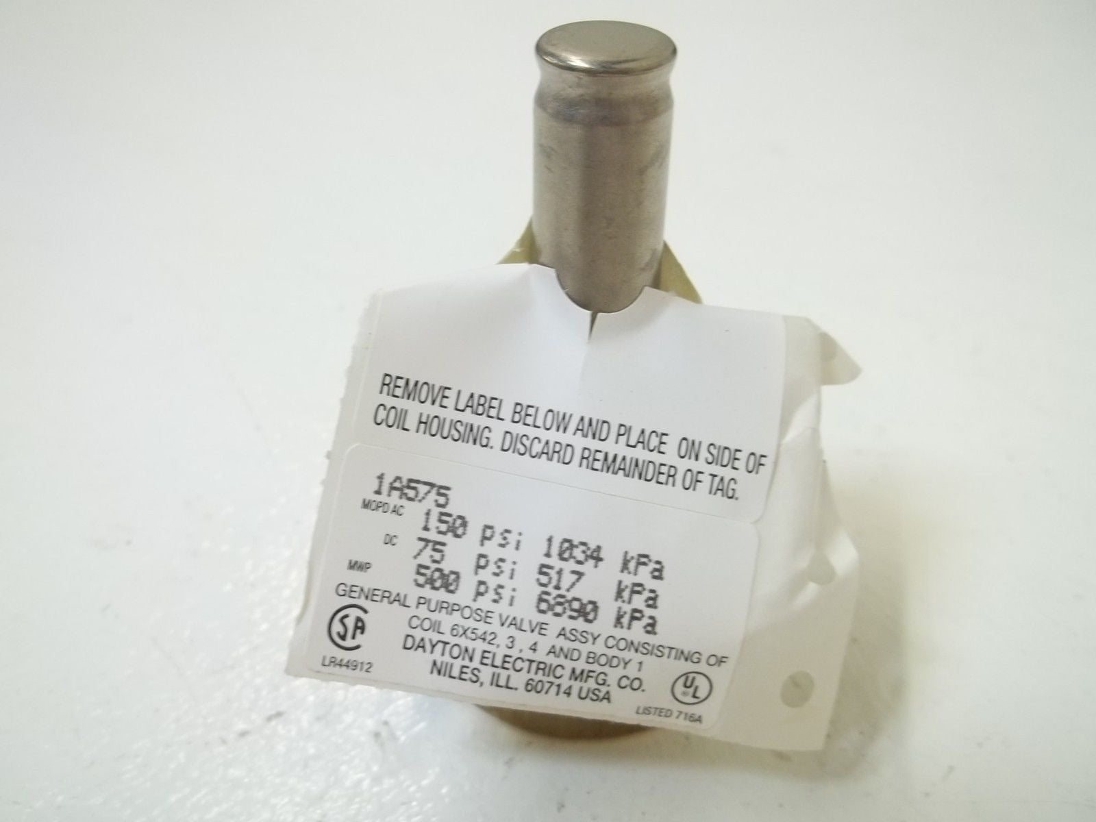 DAYTON 1A575 SOLENOID VALVE BODY *NEW IN BOX*
