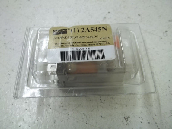 DAYTON 2A545N RELAY, DPDT, 25AMP, 24VDC *ORIGINAL PACKAGE*