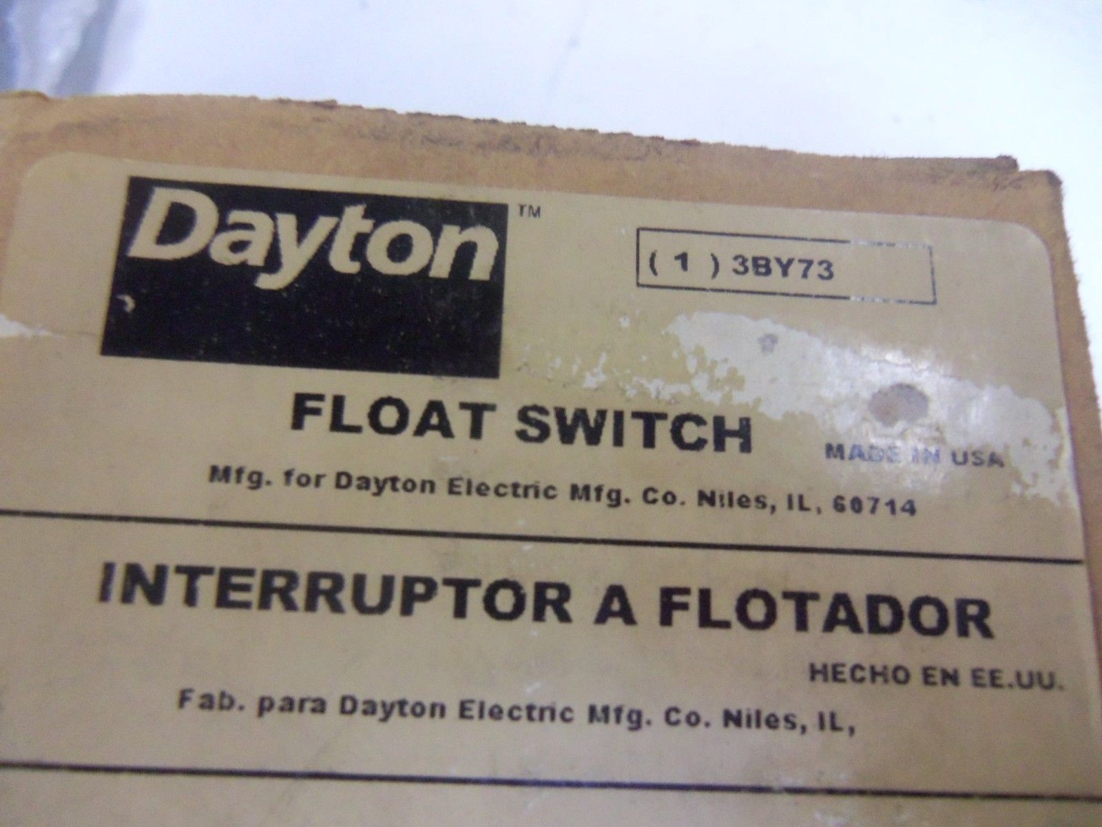 DAYTON 3BY73 FLOAT SWITCH *NEW IN BOX*