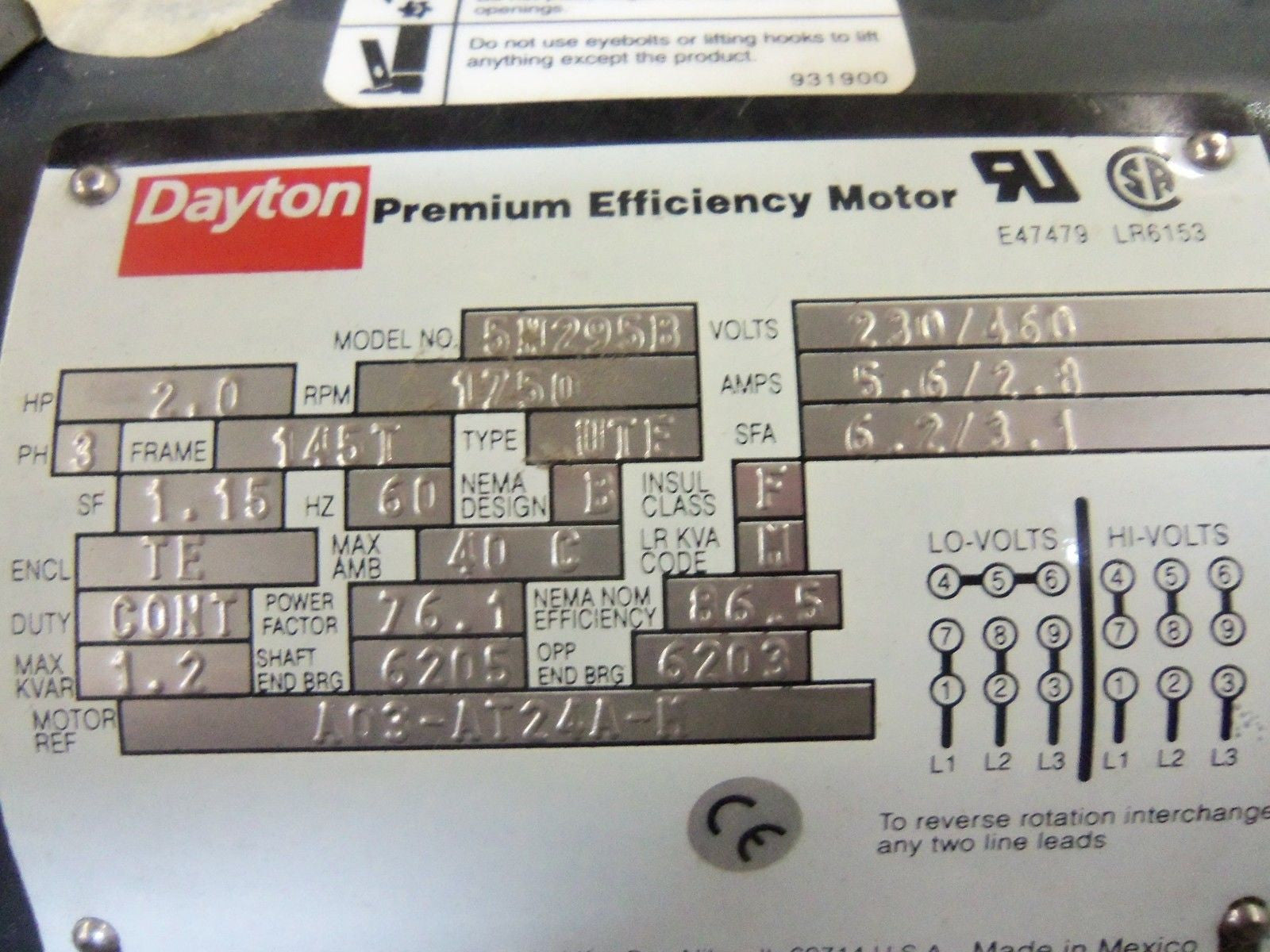 DAYTON 5N295B *NEW IN BOX*