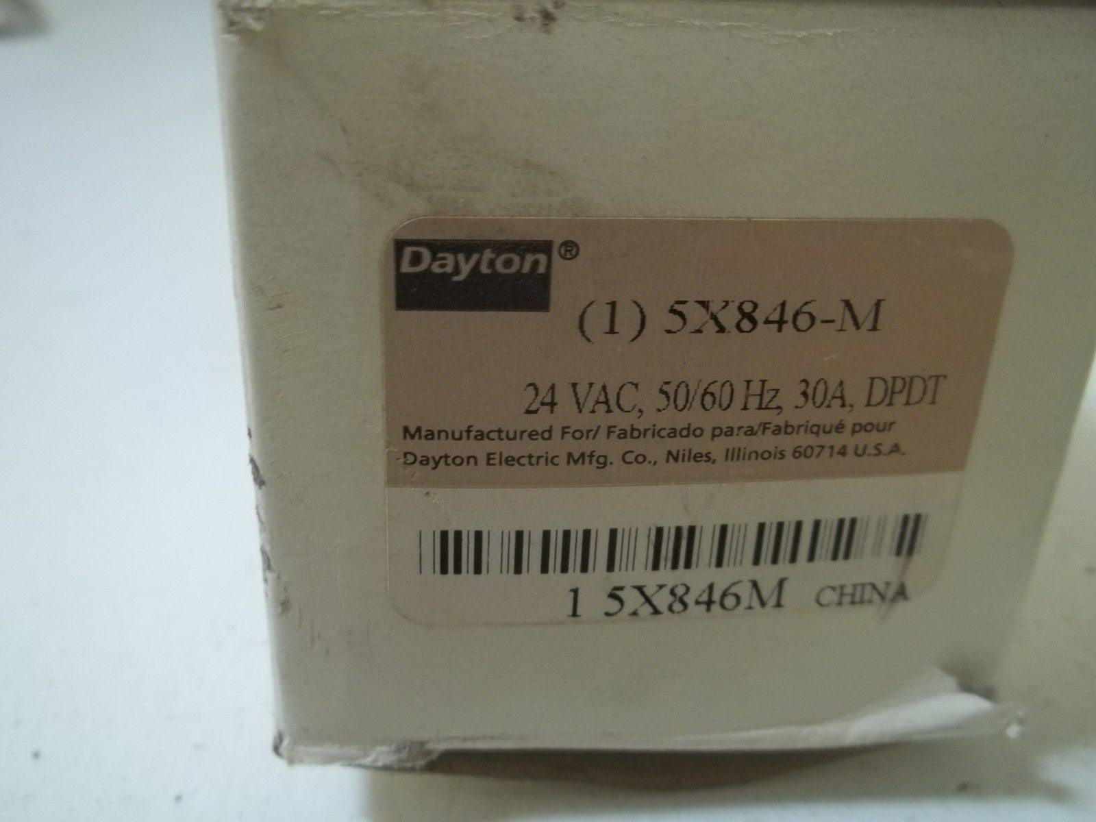 DAYTON 5X846-M RELAY 24 VAC *NEW IN BOX*